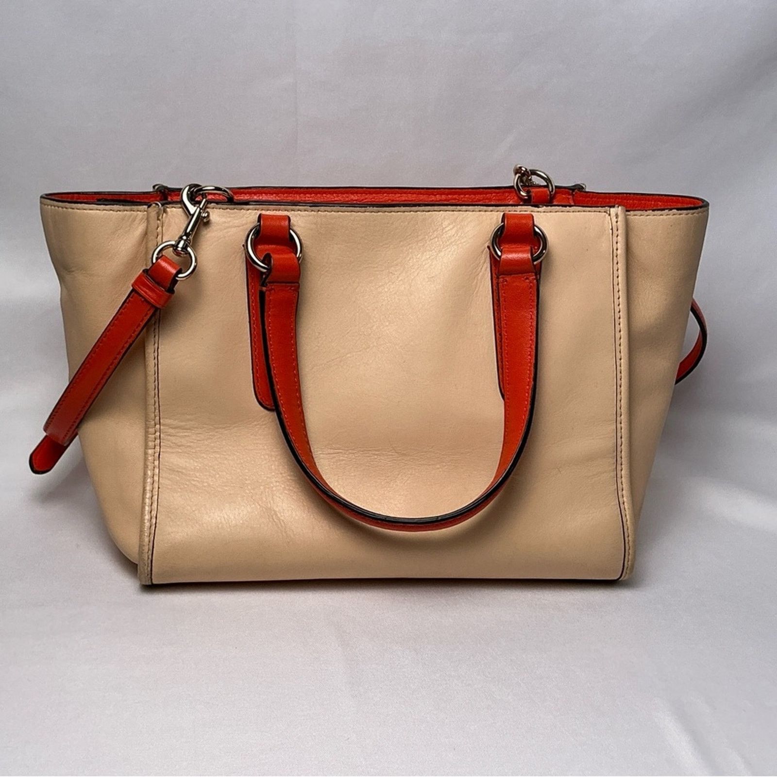 Coach Coach Mini Crosby Carryall 2 Tone Apricot/Coral Leather Size ONE SIZE - 4 Thumbnail