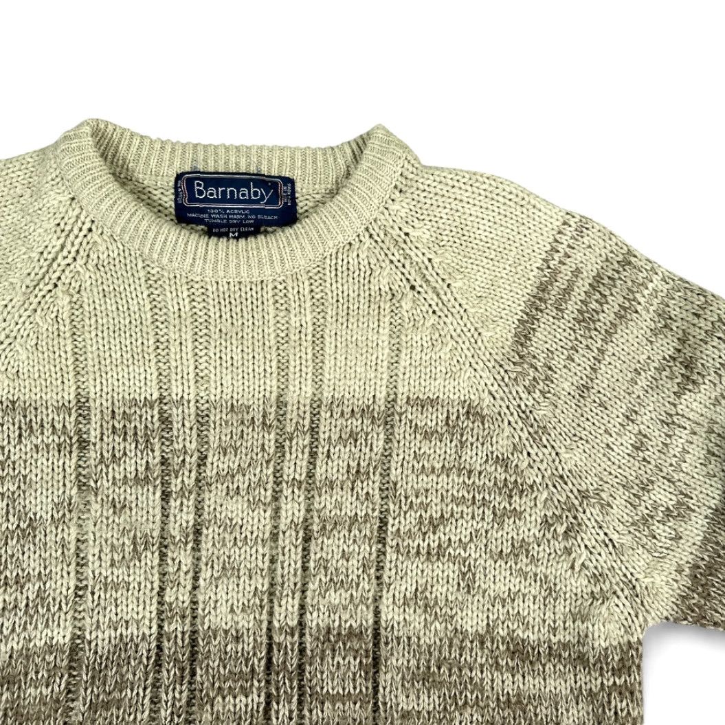 Vintage VINTAGE Barnaby Sweater Adult SMALL Brown Cream Speckled Cable Knit Ribbed 80s Size US S / EU 44-46 / 1 - 2 Thumbnail
