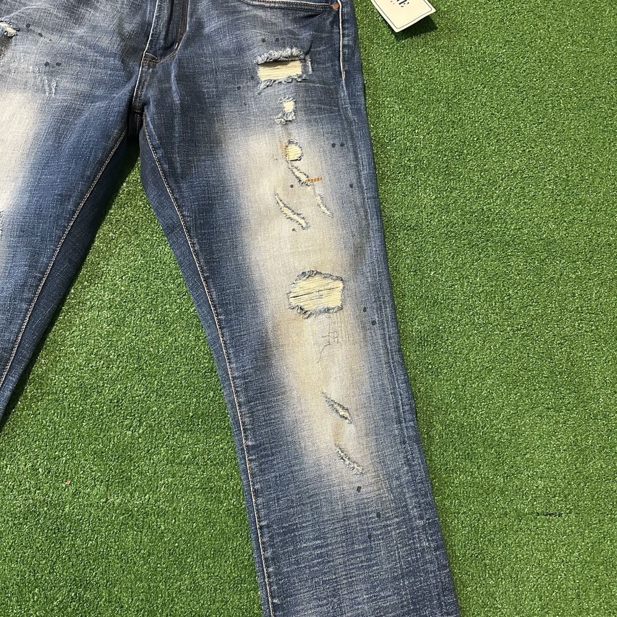 Other Stone Refinery Slim Straight The Clyde Distressed Jeans Size US 33 - 3 Thumbnail