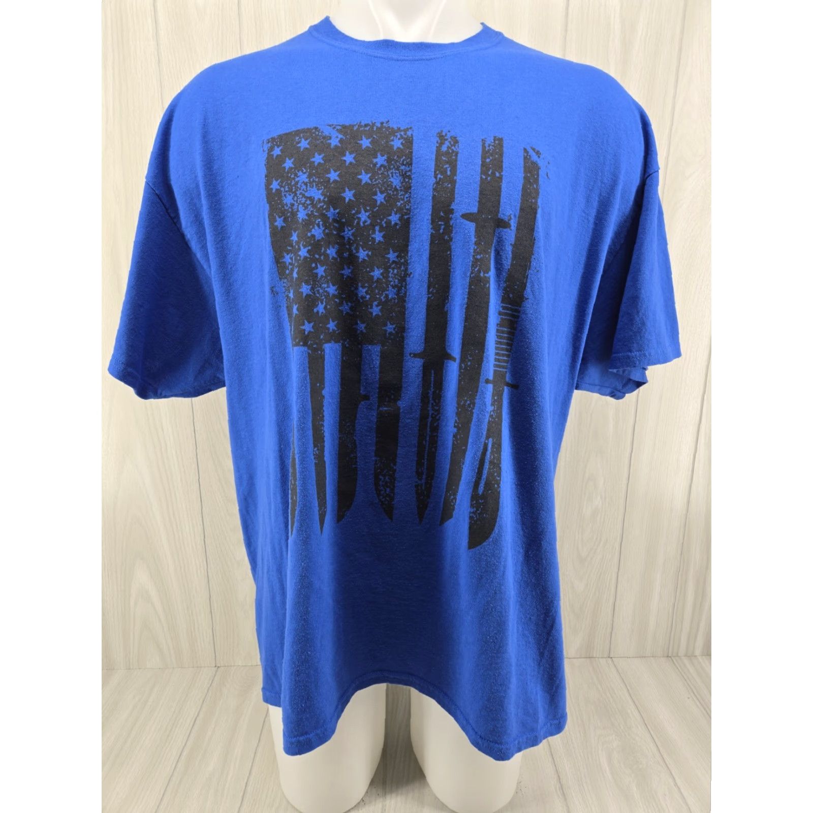 Logo 7 Mens 2XL Blue Smoky Mountain Knife Works Shirt SMKW Logo T-Shirt Short Sleeve Graphic Print Men Size US XXL / EU 58 / 5 - 2 Thumbnail