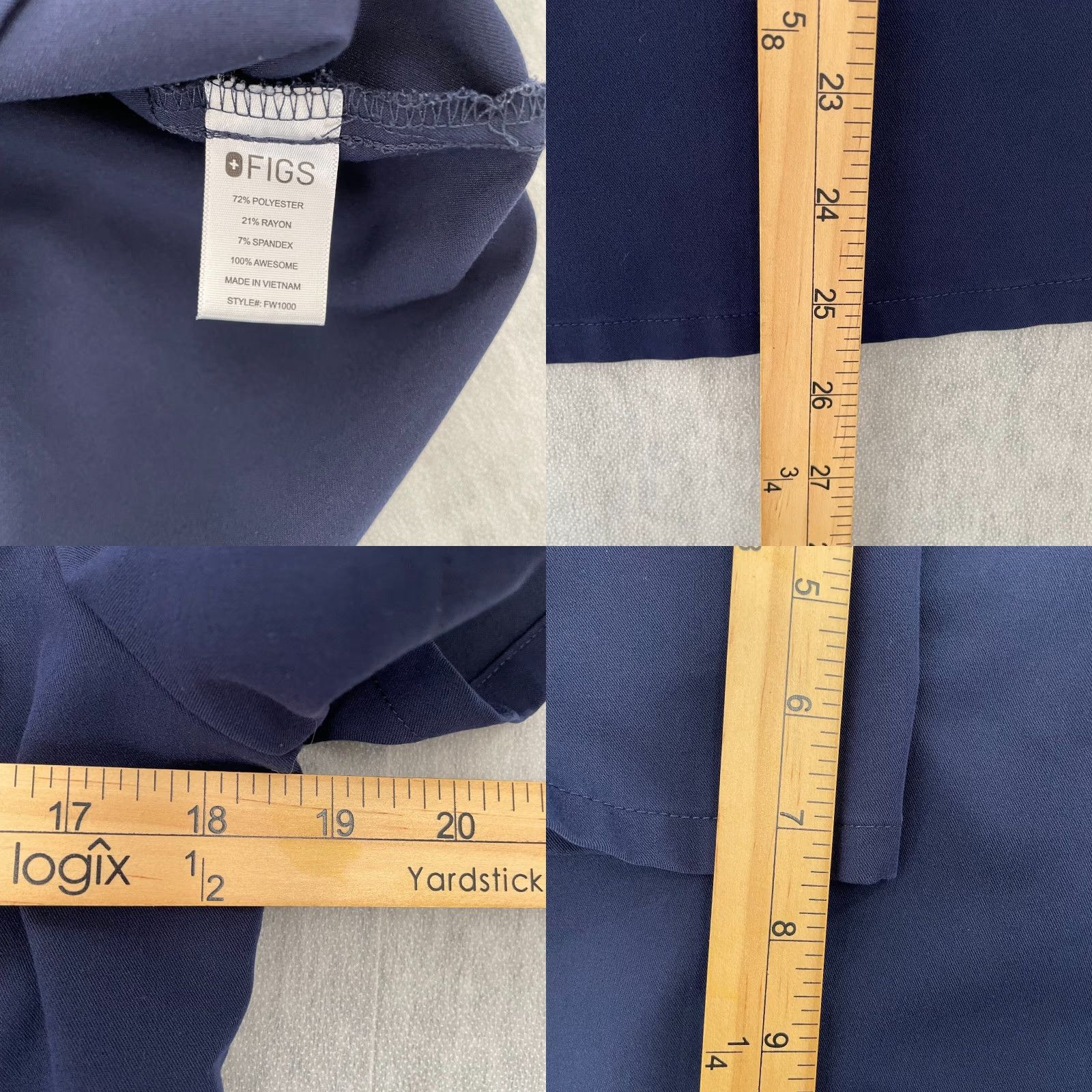 Vintage FIGS Scrubs Womens Small Technical Collection Stretch V Neck Shirt Blue Top Ladies S Size S / US 4 / IT 40 - 8 Thumbnail