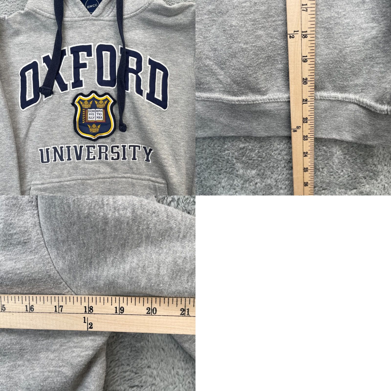 Logo 7 VINTAGE? Oxford University Hoodie Mens XS Gray Official Classic Embroidered Logo Size US XS / EU 42 / 0 - 8 Thumbnail