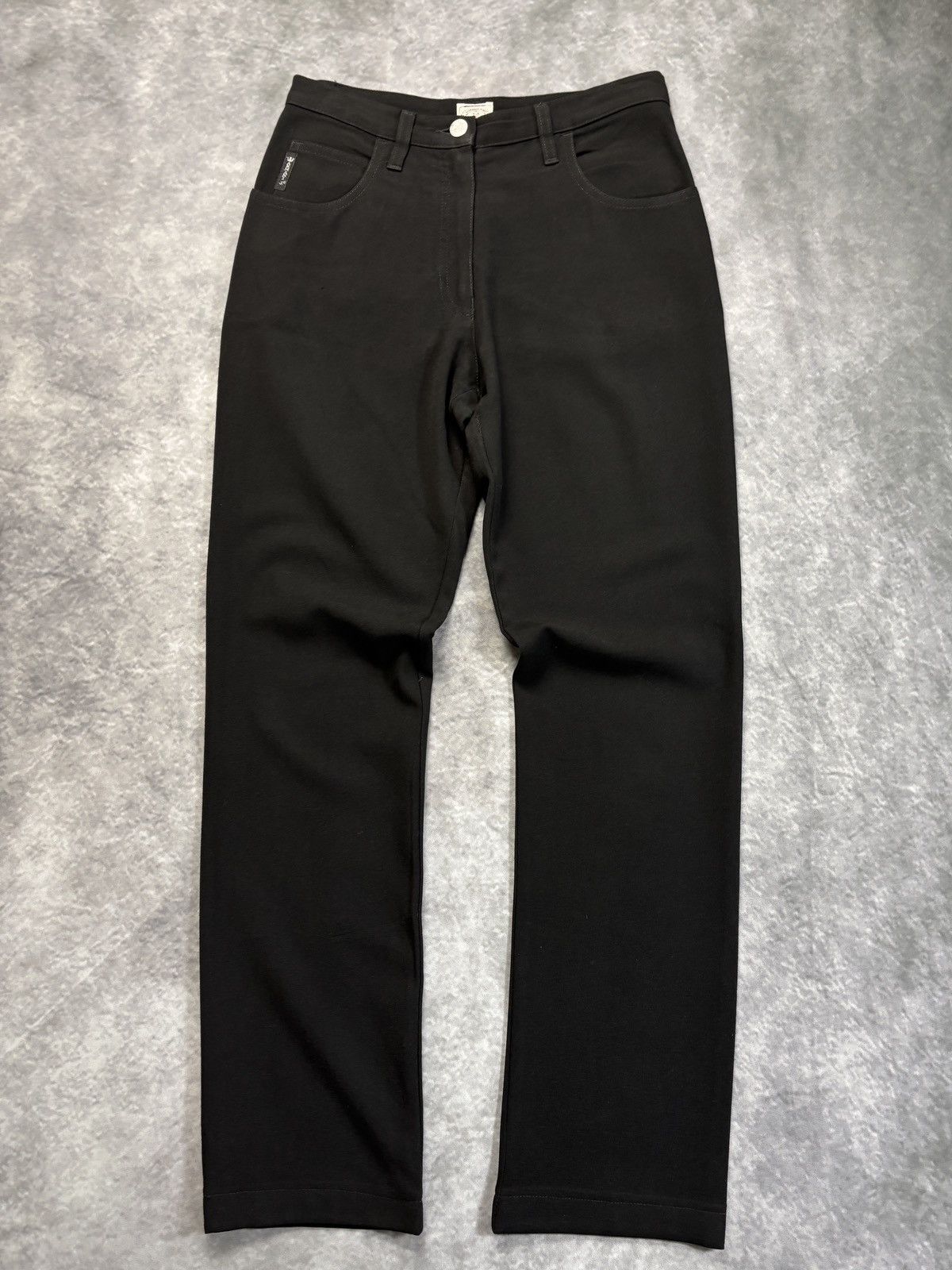 Emporio Armani × Giorgio Armani × Vintage Vintage Armani Jeans Black Trousers 1990s 2000s Wool Italy Size 26" / US 2 / IT 38 - 2 Thumbnail