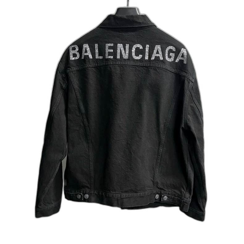 Balenciaga Balenciaga Black Denim Jacket with Logo Size US S / EU 44-46 / 1 - 1 Thumbnail