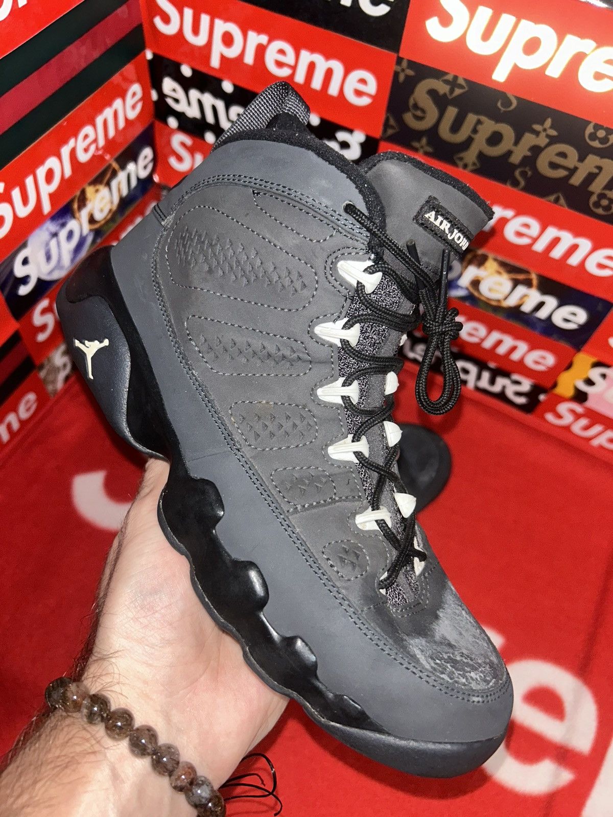 Jordan Brand Nike Jordan 9 Retro Anthracite 9 (GS) 302359-013 size 5.5y Size US 5.5 / EU 38 - 7 Thumbnail