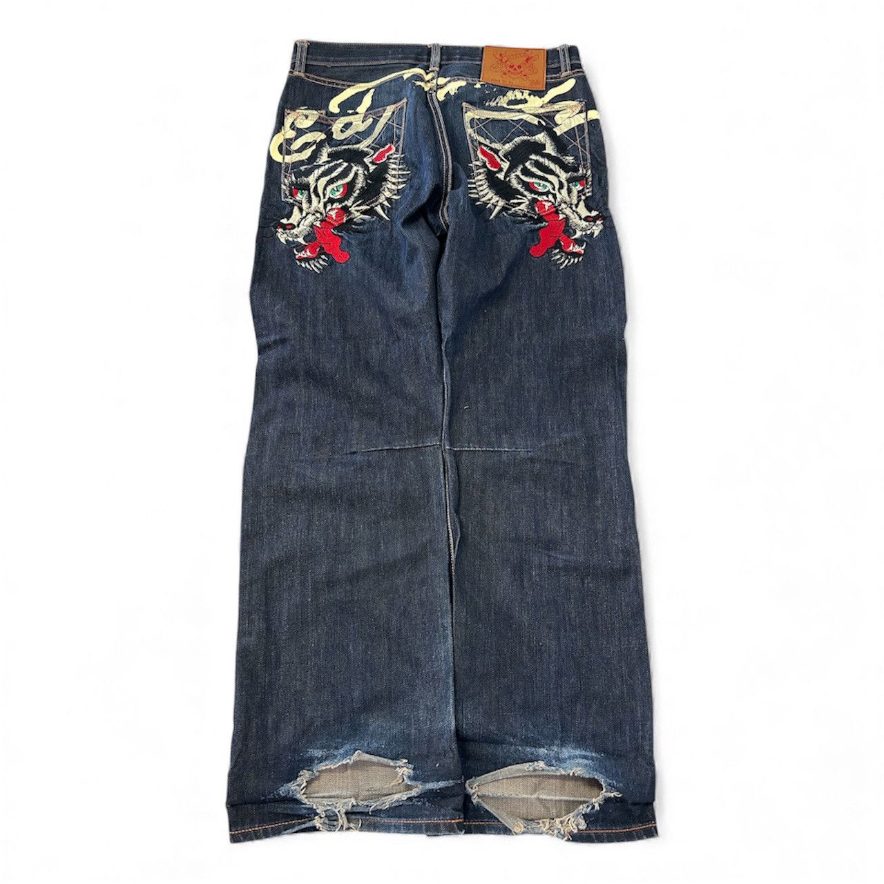 Ed Hardy Rare Ed Hardy Y2K Jeans – Embroidered Tiger Back, Baggy Fit Size US 34 / EU 50 - 1 Thumbnail