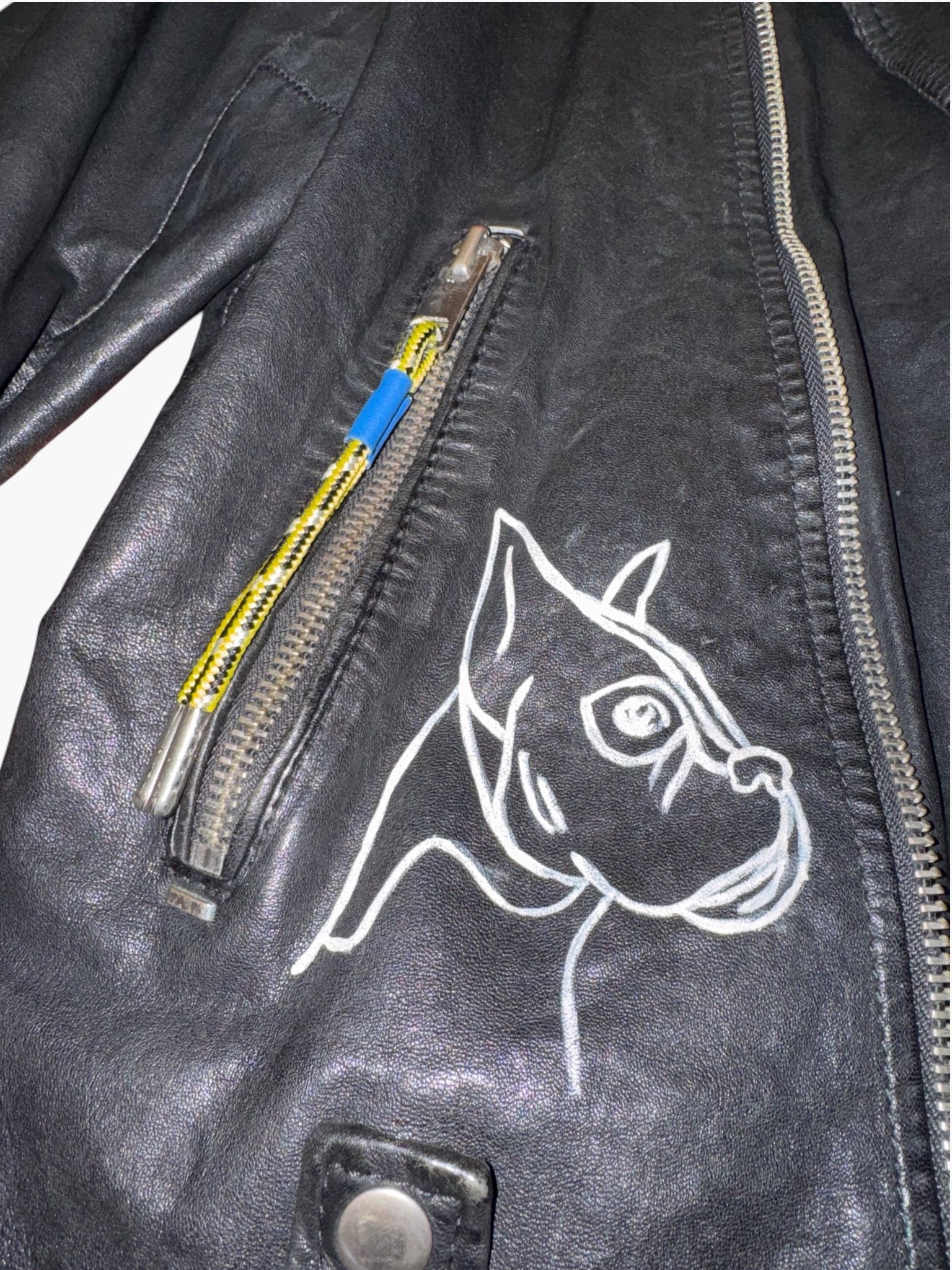 Diesel 🎸 Rockstar Diesel Leather Jacket - Rare Graphic Edition Size US M / EU 48-50 / 2 - 4 Thumbnail