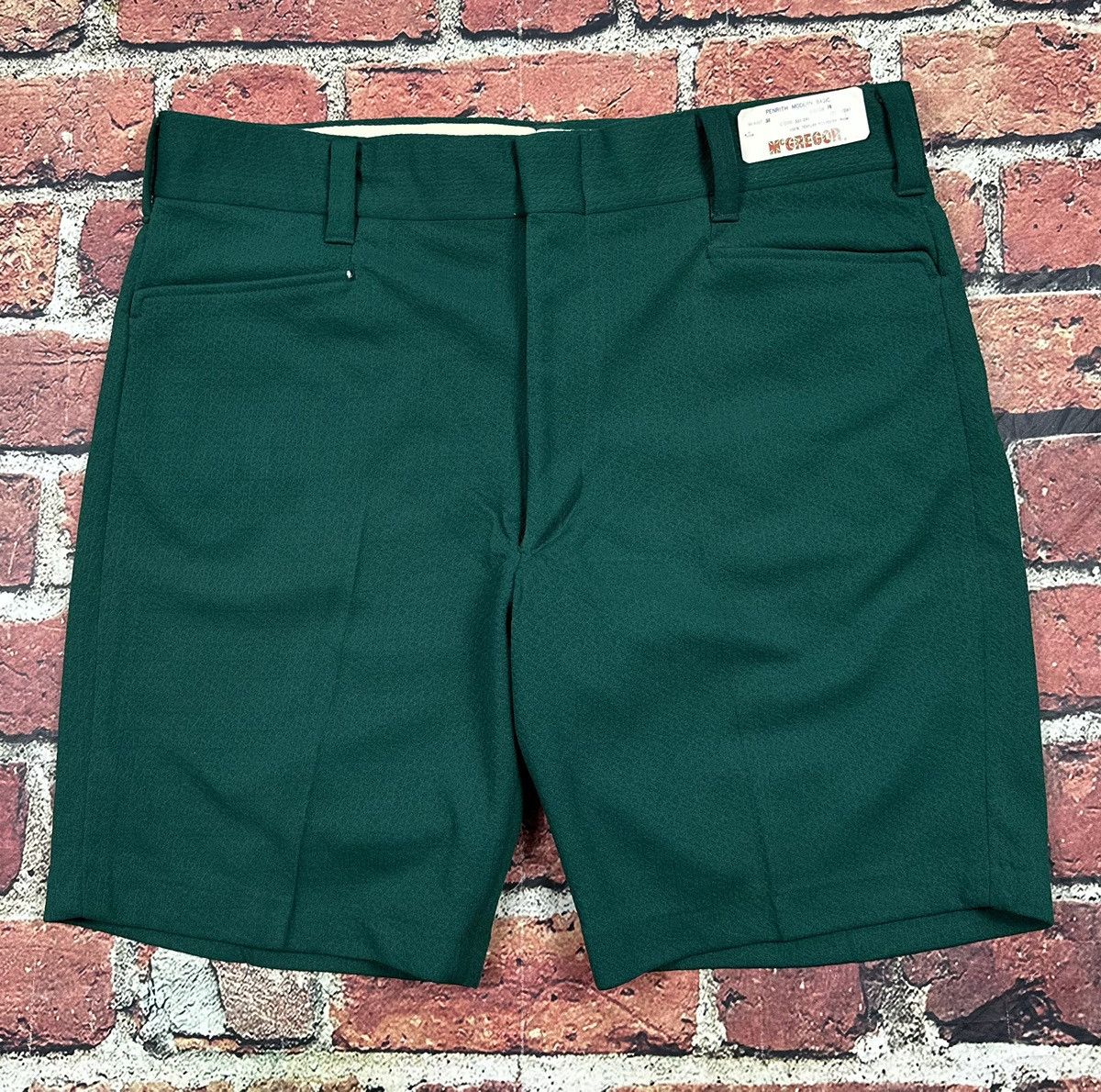 McGregor × Vintage Vintage McGregor Permanent Press Shorts 70s 80s Dark Green Size US 38 / EU 54 - 1 Thumbnail