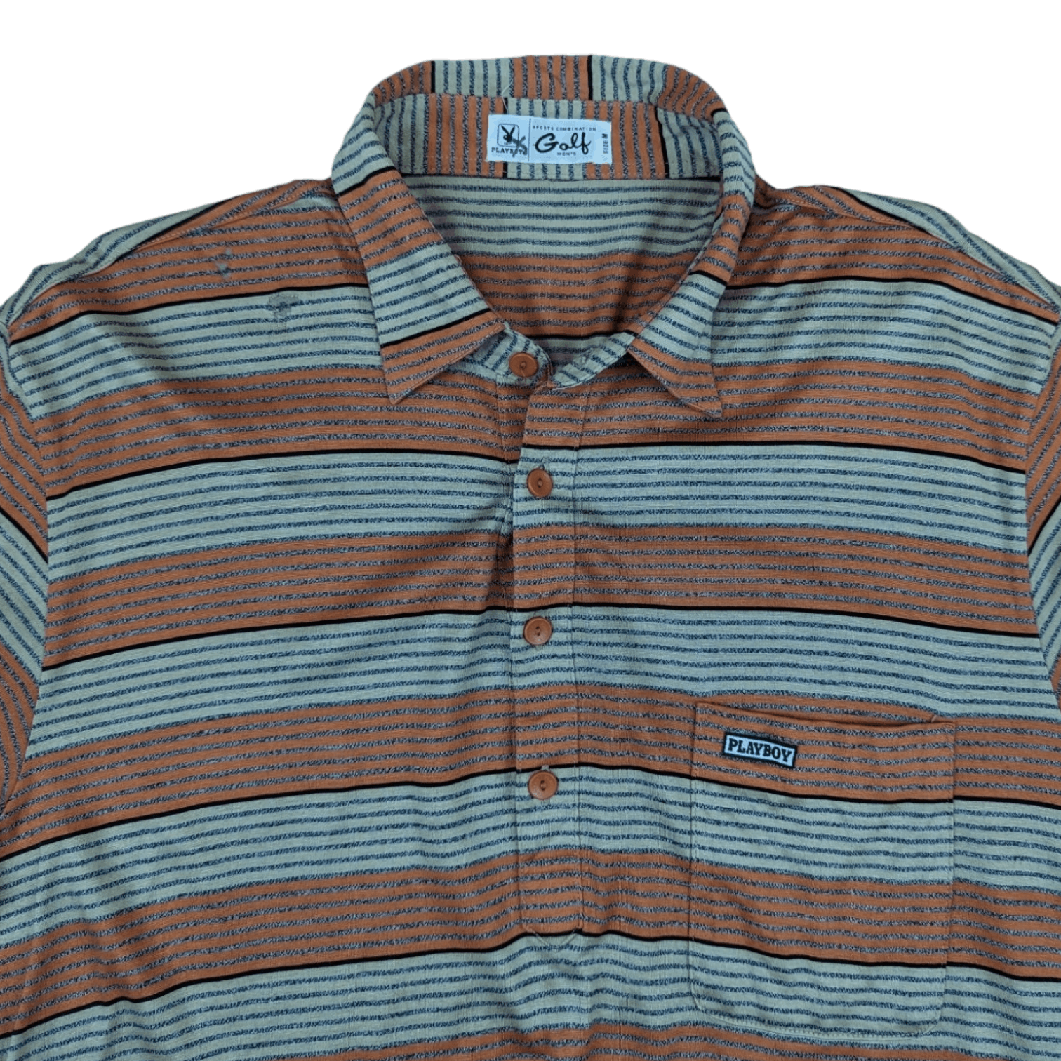 Playboy × Vintage Vintage 80's PLAYBOY Golf Striped Polo Shirt Size US M / EU 48-50 / 2 - 4 Thumbnail