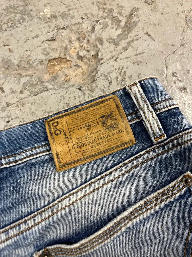 Designer × Dolce & Gabbana × Vintage 2000s Dolce & Gabbana Blue Faded Regular Denim Jeans Size US 32 / EU 48 - 8 Thumbnail