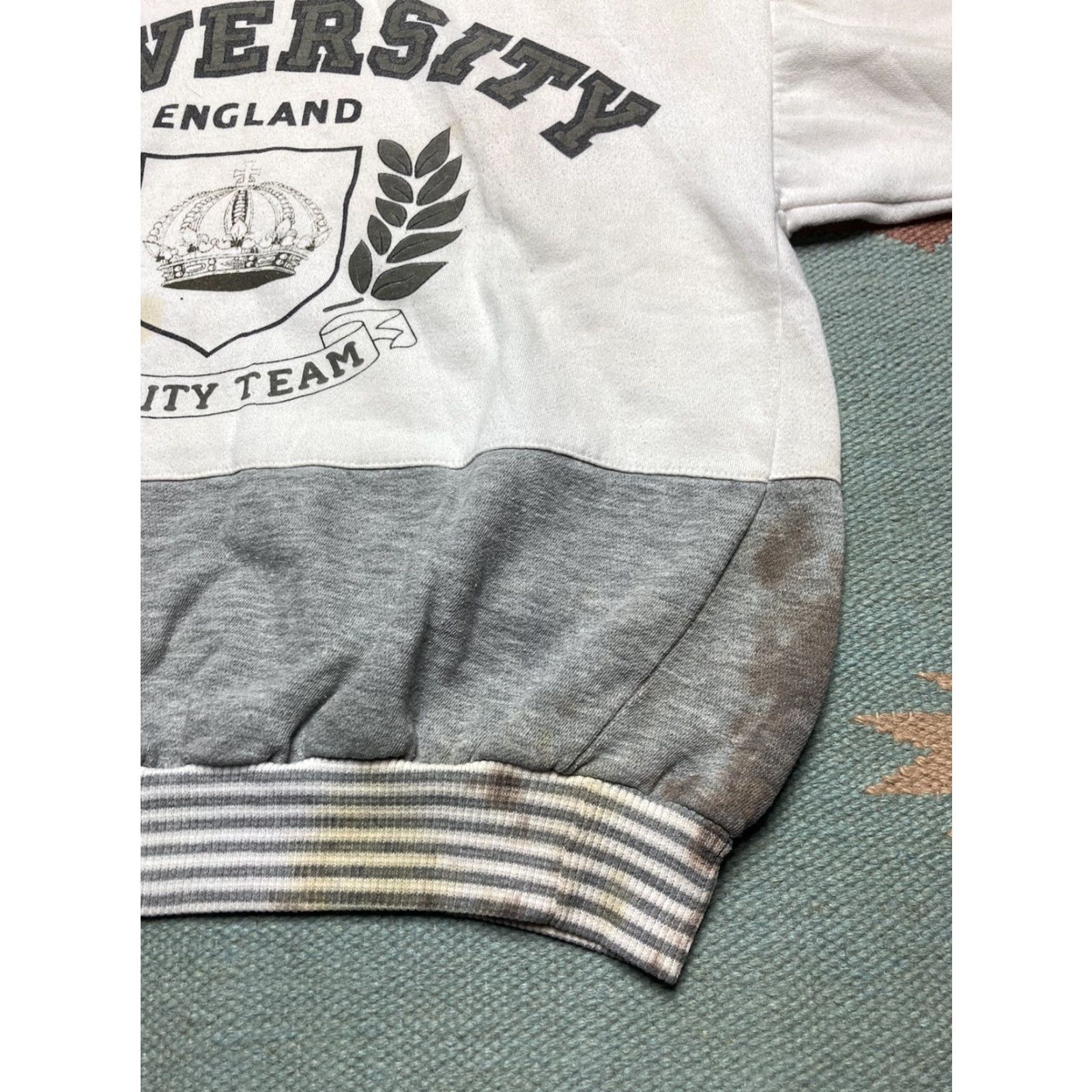 Vintage VINTAGE university England collared sweatshirt polo varsity team Medium Men Gray 80s Pullover Size US M / EU 48-50 / 2 - 3 Thumbnail