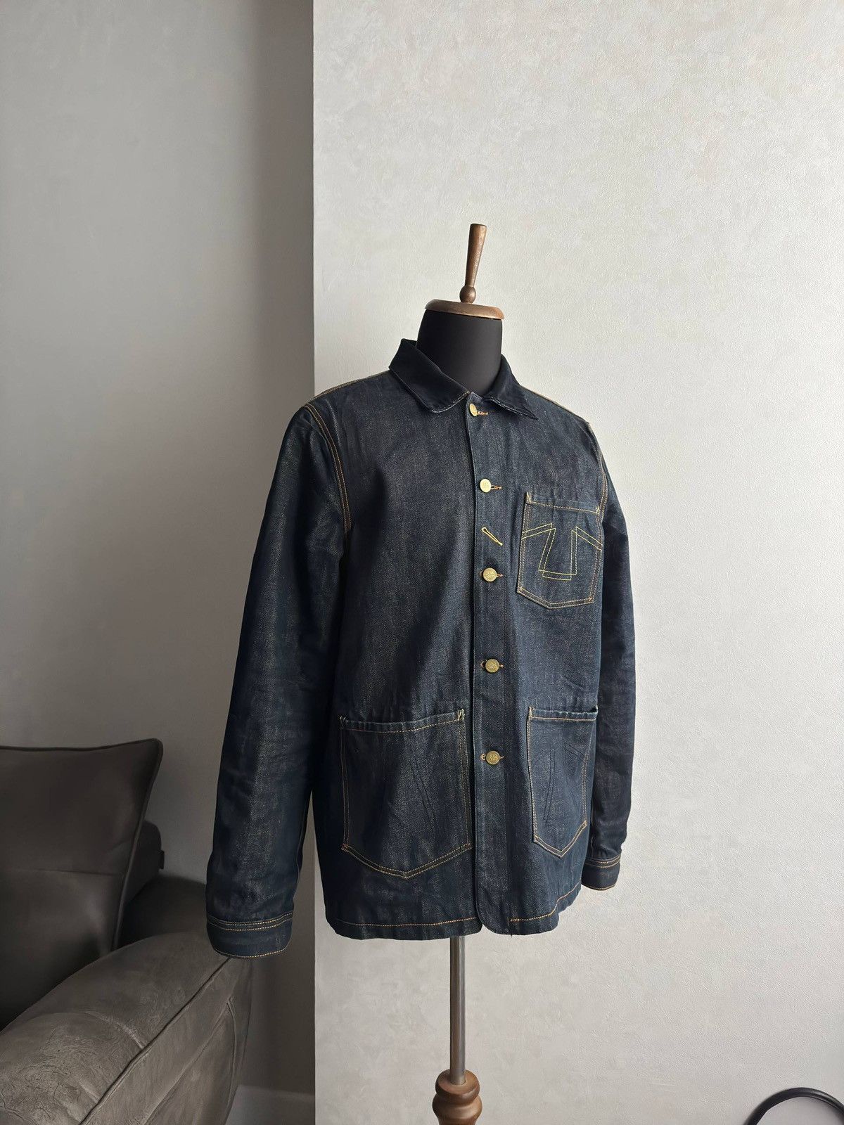 Eat Dust Eat Dust 673 Selvedge Denim Chore Jacket Size US XL / EU 56 / 4 - 2 Thumbnail