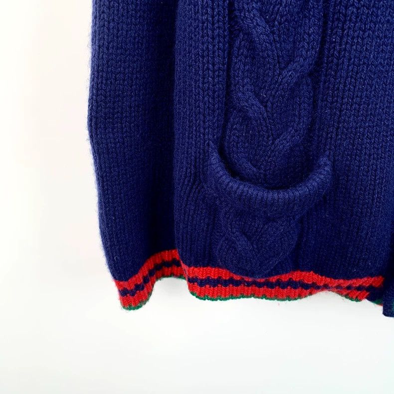 Gucci Gucci Blue striped wool knitted cardigan jacket 2503-Nextar Size US XXL / EU 58 / 5 - 4 Thumbnail