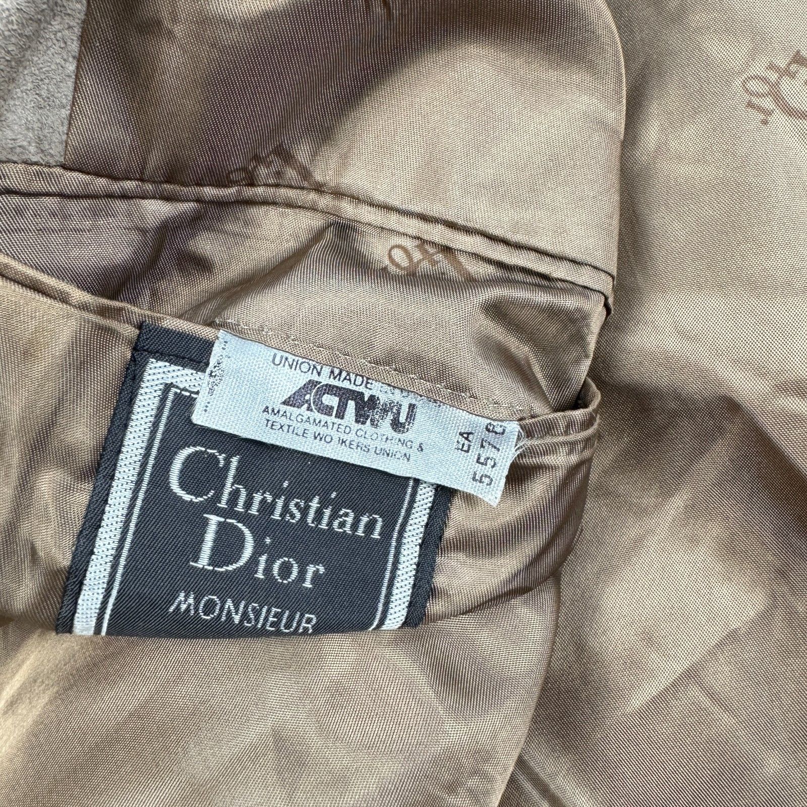 Christian Dior Monsieur Dior Monsieur Faux Suede Sport Coat Blazer Tan 42R Size 42R - 4 Thumbnail