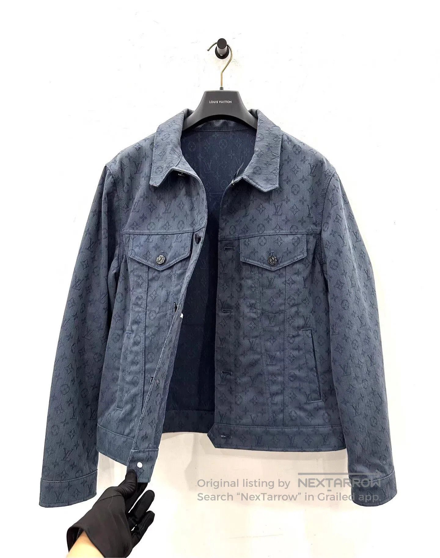 Louis Vuitton Blue Patterned Denim Jacket Size L. Size US L / EU 52-54 / 3 - 4 Thumbnail