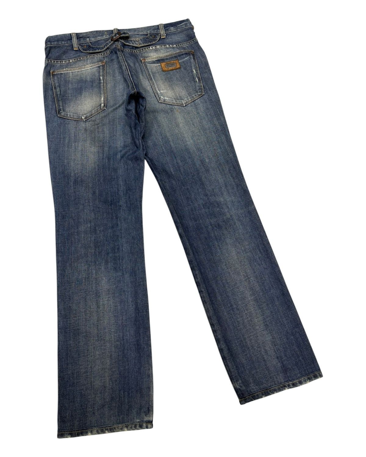 Dolce & Gabbana Dolce & Gabbana Distressed Straight Leg Denim Jeans Size US 33 - 4 Thumbnail
