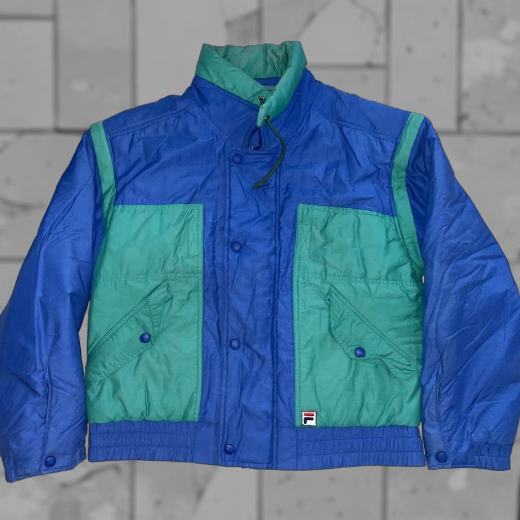 Fila Fila Snap Button Blue Puffer Jacket Mens Size 38 Size US XXS / EU 40 - 1 Thumbnail
