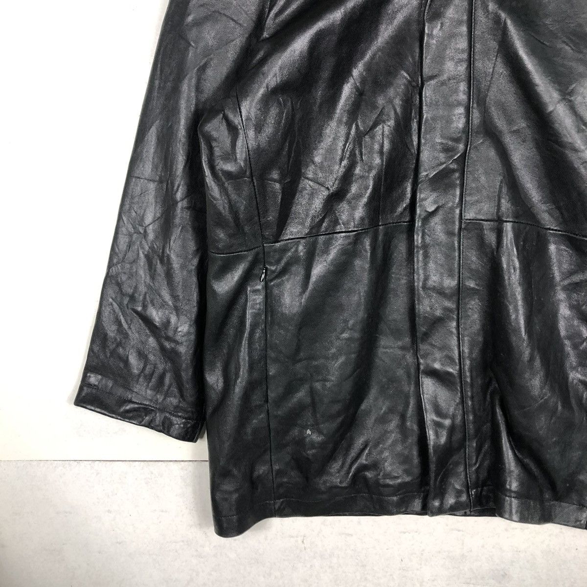 Japanese Brand 📌VINTAGE SOFT LEATHER BIKER JACKET NAUGHTY BIG POCKETS Size US L / EU 52-54 / 3 - 6 Thumbnail