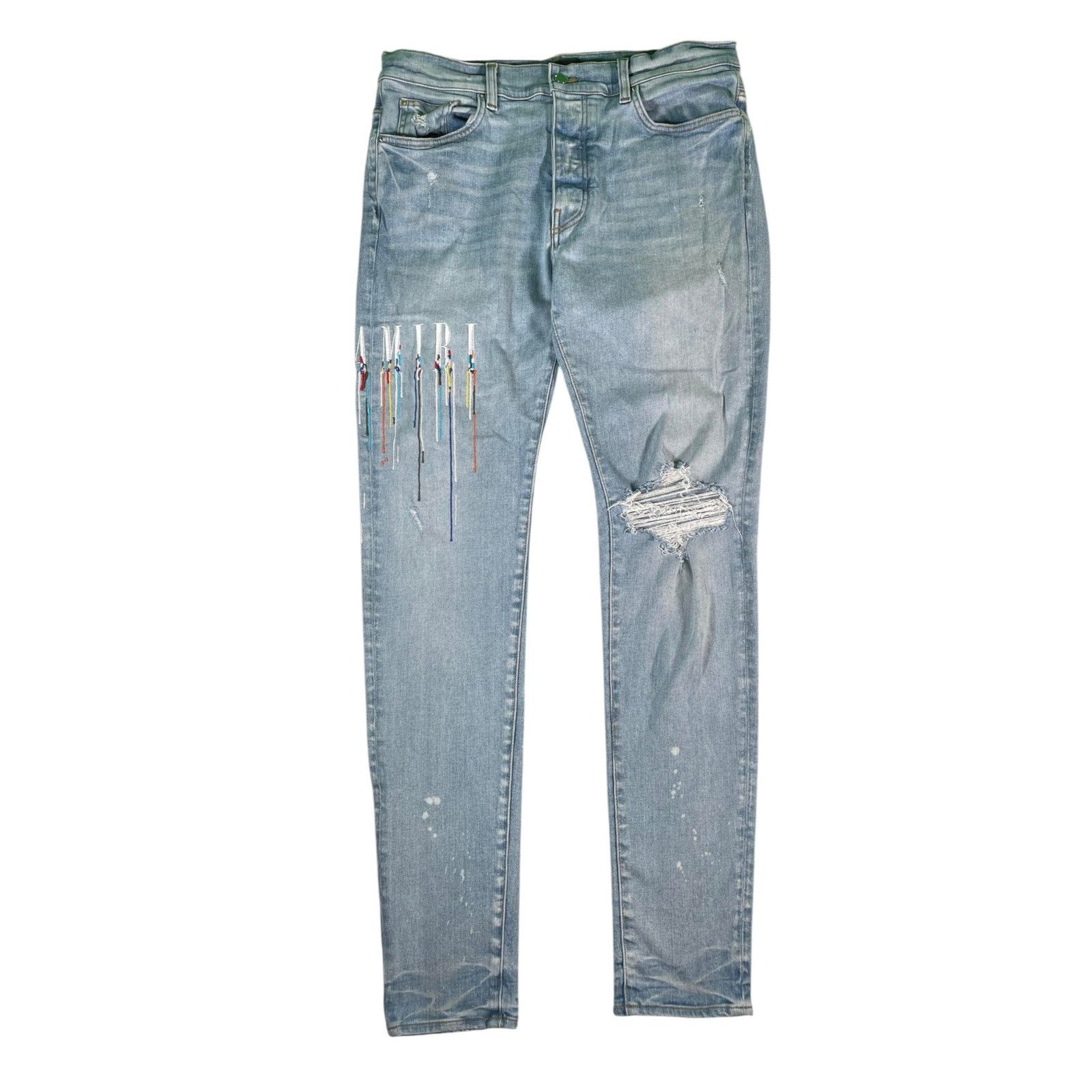 Amiri Amiri Paint Drip Light Wash Jeans Size US 36 / EU 52 - 1 Thumbnail