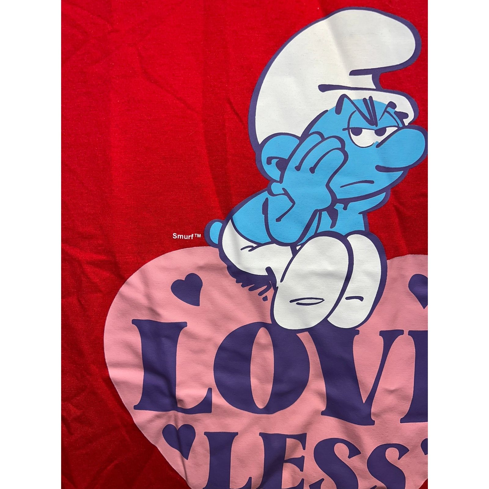 The Unbranded Brand The Smurfs Shirt Loveless Love Less Red Tee Cartoon Medium Size US M / EU 48-50 / 2 - 3 Thumbnail