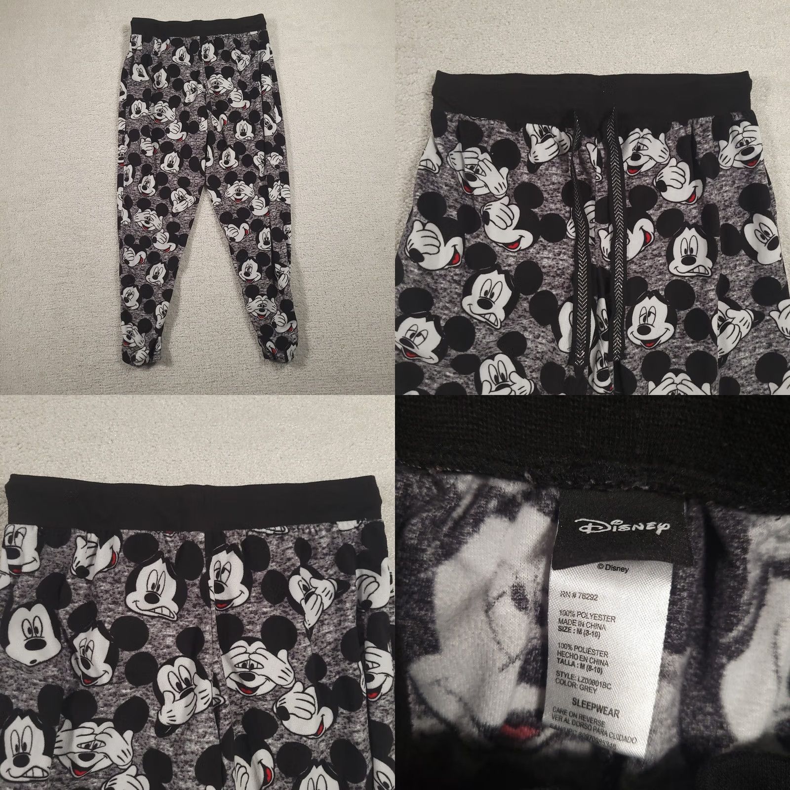 Disney VINTAGE? No — Disney Women’s Gray Mickey Mouse Sleep Pants Loungewear Pajama Bottoms Medium Size 32" / US 10 / IT 46 - 8 Thumbnail