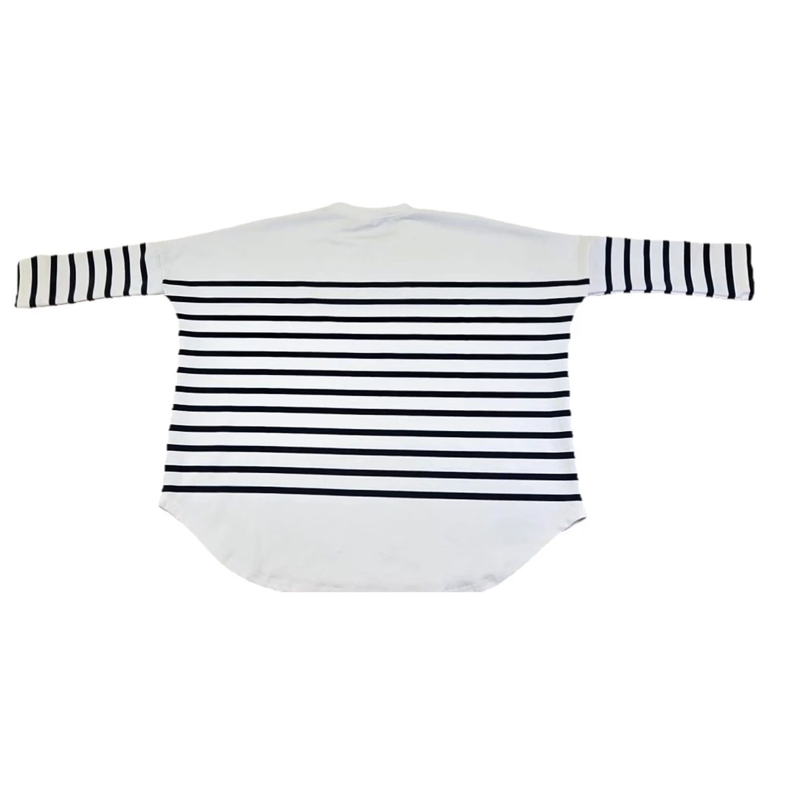 Vintage Pomander Place Top Womens Boxy Tunic 3/4 Sleeve White Blue Striped Beach Casual Shirt OS Size ONE SIZE - 7 Thumbnail