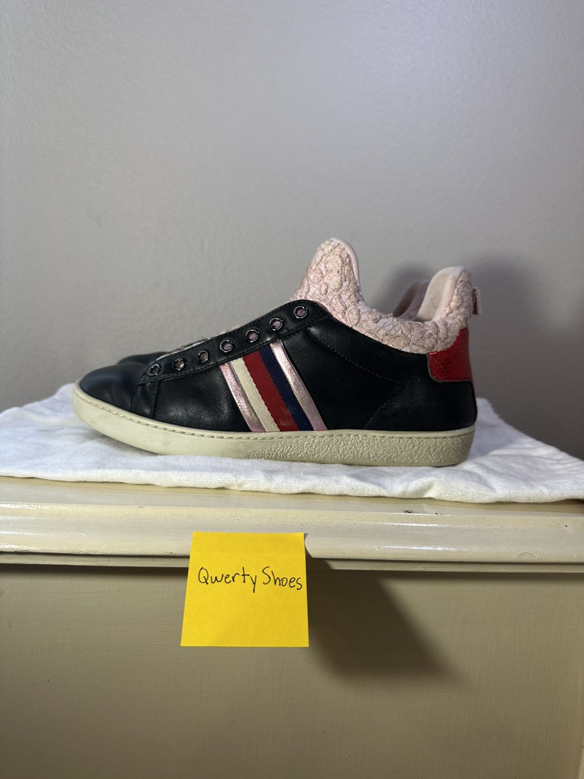 Gucci Gucci high top leather lace sneaker Size US 8 / IT 38 - 1 Thumbnail