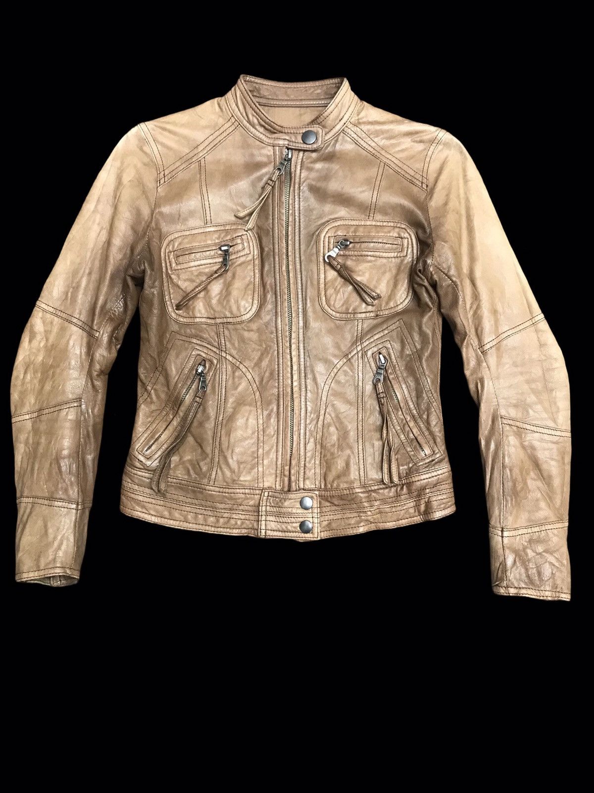 ABAHOUSE 💥ARCHIVAL💥Abahouse Japan Goatskin Cafe Racer Jacket Size XS / US 0-2 / IT 36-38 - 1 Thumbnail