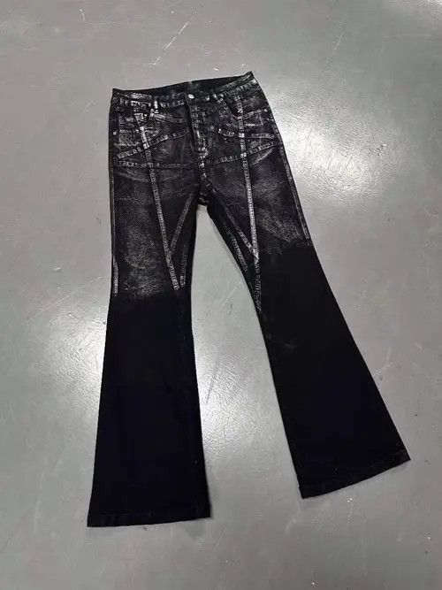 Jean Gradient Brushed Paint Aged Y2K Pentagram Micro Flare Jeans Size US 28 / EU 44 - 1 Thumbnail