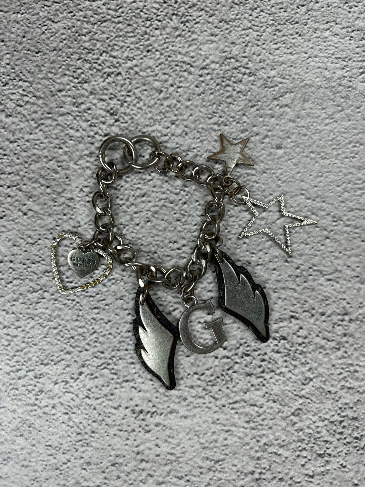 Guess Crazy Rhinestones Metal Bracelet Y2K Chain Opium Hype Style Size ONE SIZE - 1 Thumbnail