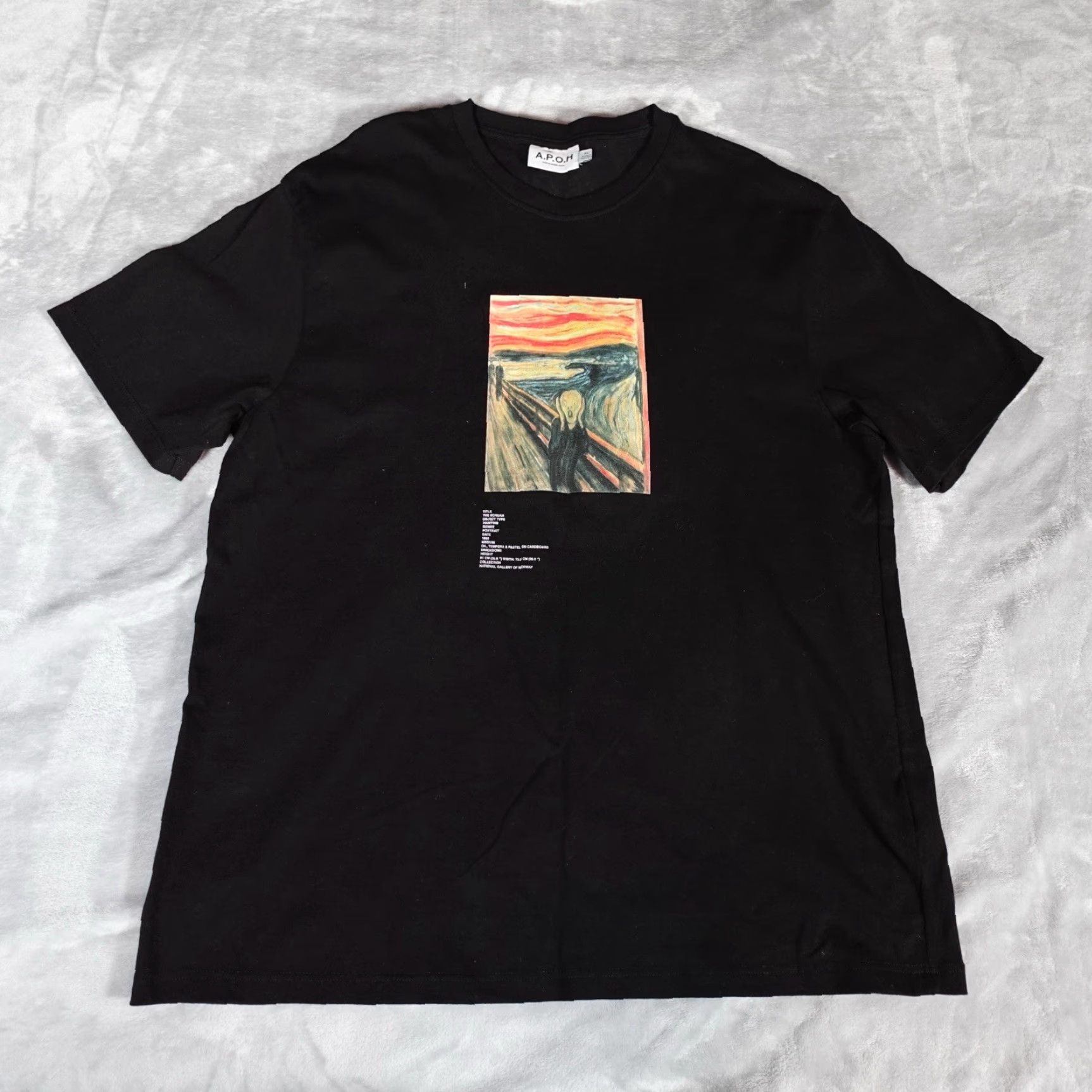 Vintage APOH The Scream Edvard Munch Art Graphic T-Shirt Mens XL Black Size US XL / EU 56 / 4 - 2 Thumbnail