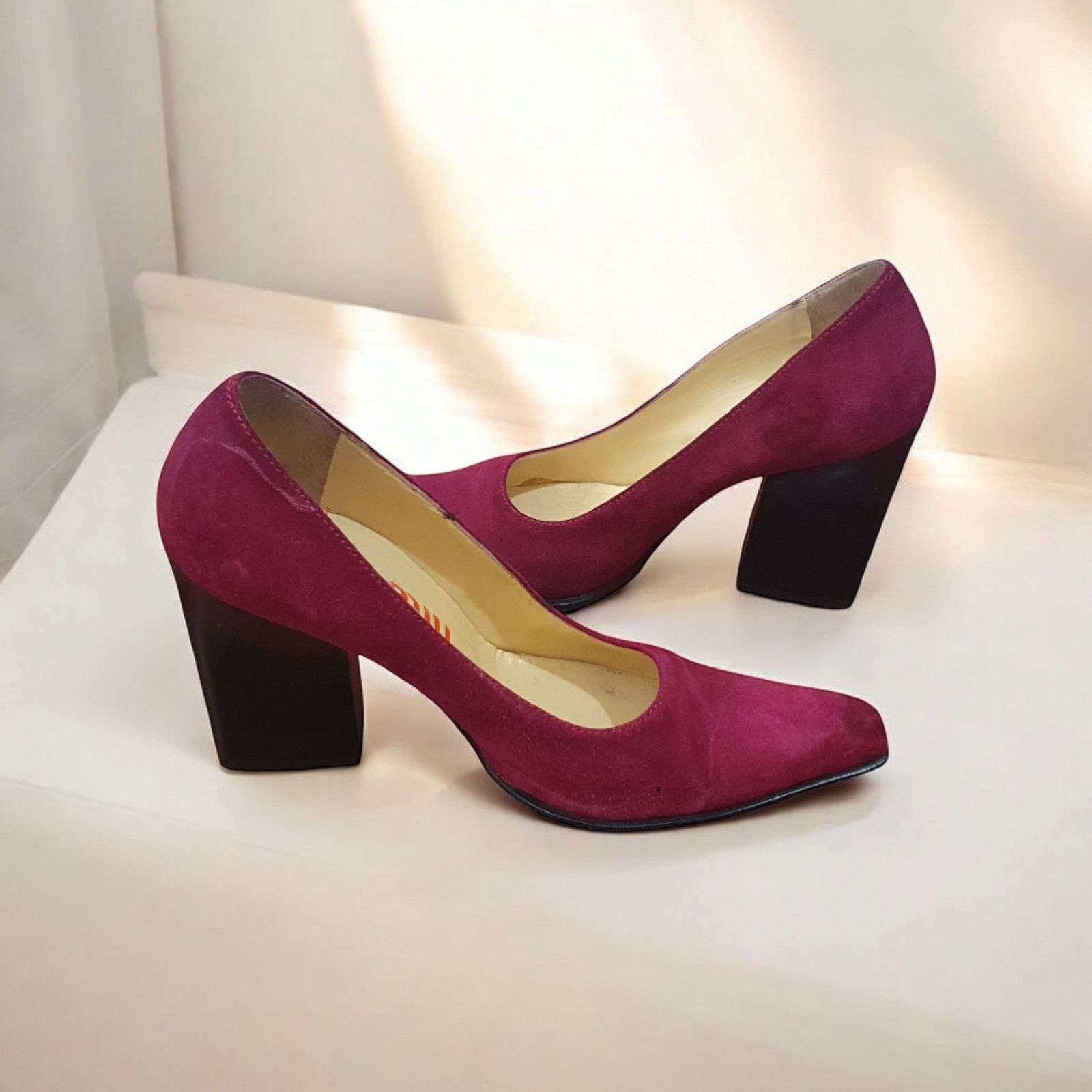 Miu Miu MIU MIU vintage suede wood block heels - EU 37.5 / 7 US Size US 7 / IT 37 - 2 Thumbnail