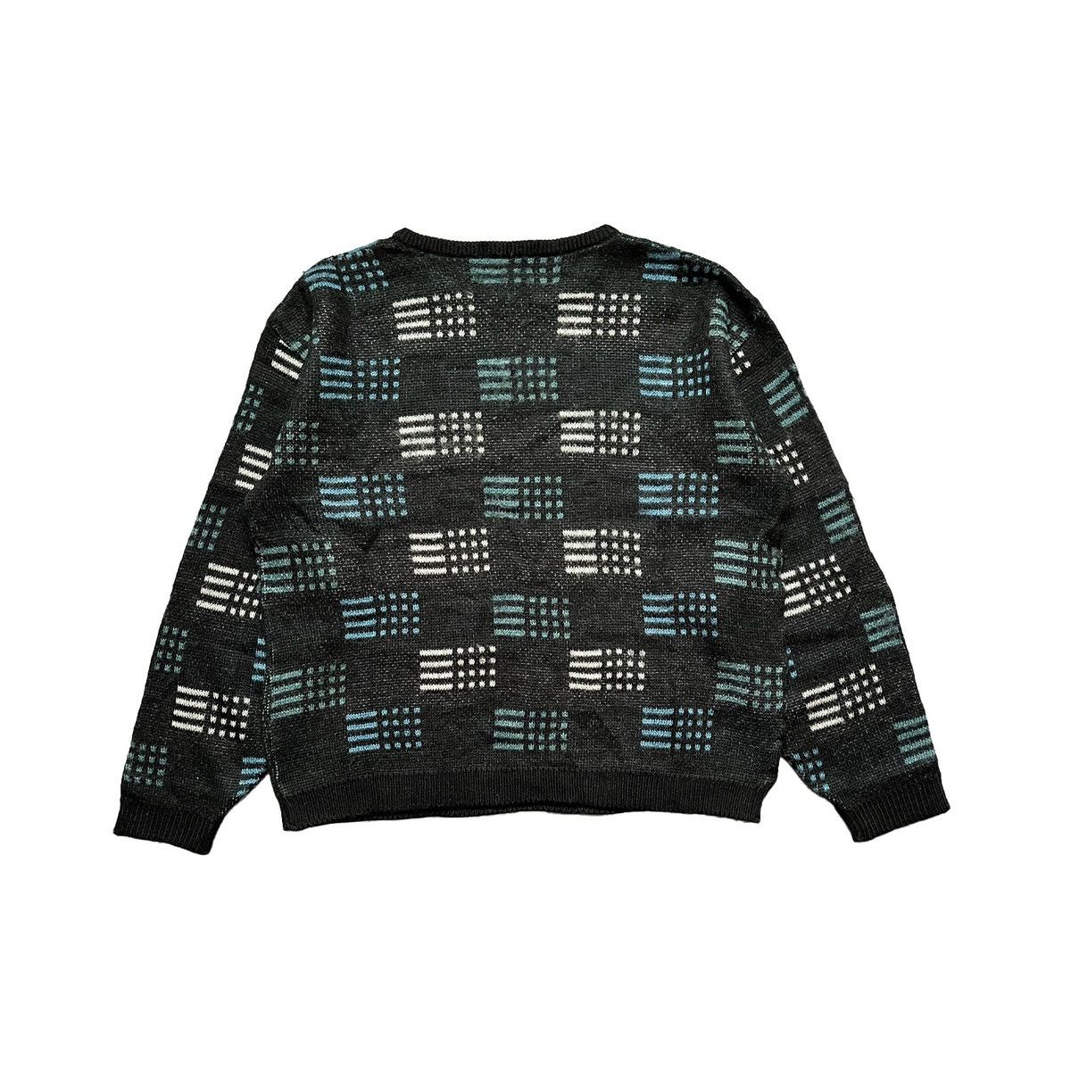 Japanese Brand Inter State Geometric Pattern Knit Sweater Size US M / EU 48-50 / 2 - 2 Thumbnail