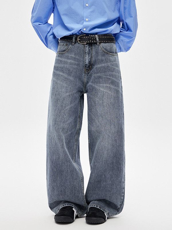 Japanese Brand Men's American-style vintage-washed straight-leg jeans Size US 32 / EU 48 - 1 Thumbnail