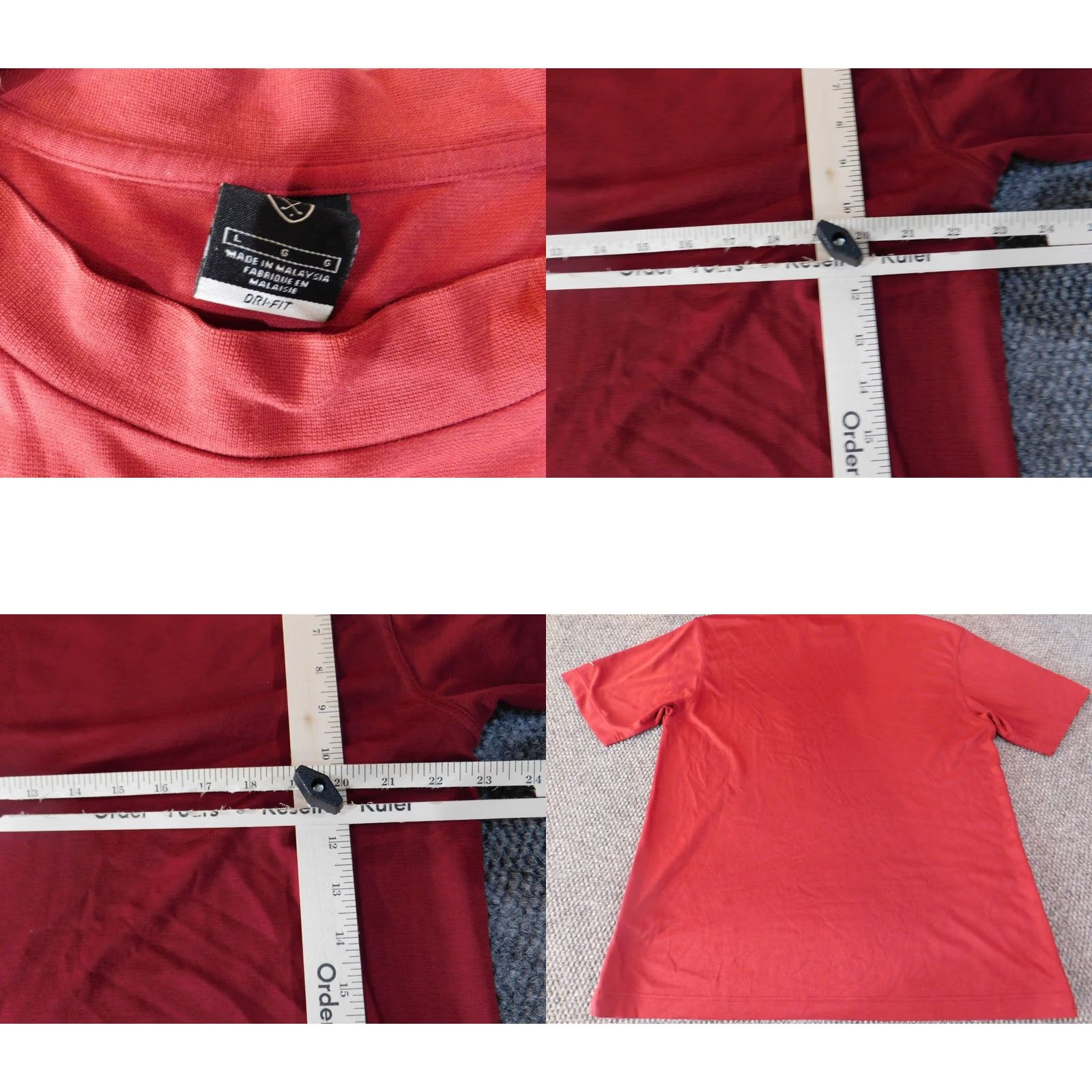 Nike Nike Mens Shirt L Red Golf stretch active dri-fit T-Shirt Regular Short Sleeve Crew Neck Logo Sports Performance Mens Size US L / EU 52-54 / 3 - 8 Thumbnail