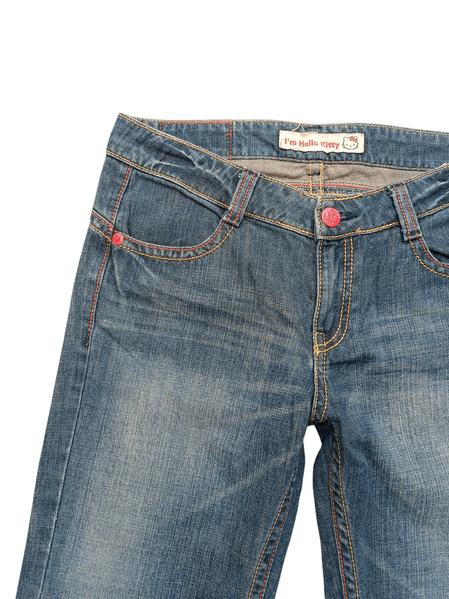Vintage VINTAGE FLARED 🔥 HELLO KITTY x BOBSON EMBROIDERY JEANS Size US 31 - 11 Thumbnail