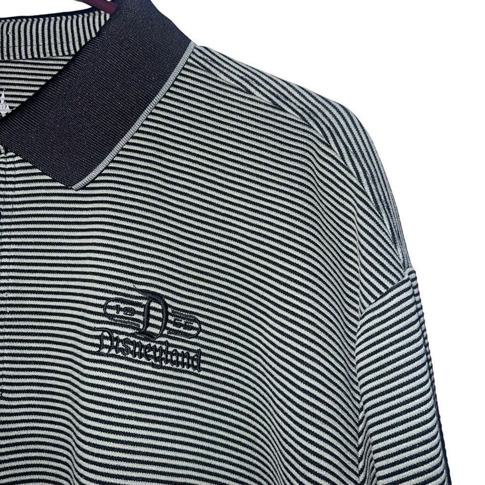 Disney Disney Parks Disneyland Polo Shirt Men XL Black Gray Striped Size US XL / EU 56 / 4 - 3 Thumbnail