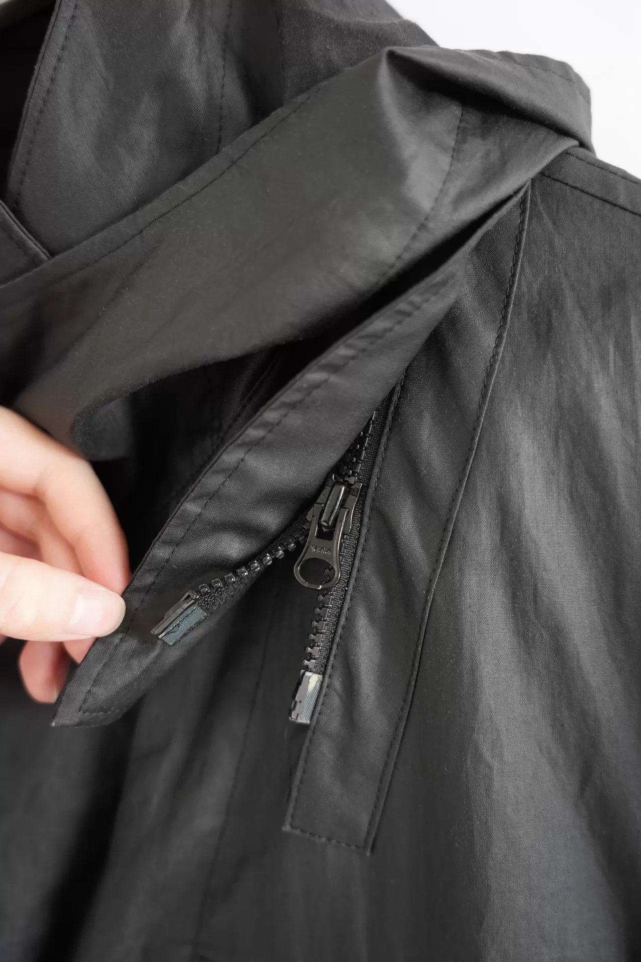 Yohji Yamamoto Yohji Yamamoto 08SS Mens Zip Off Hooded Ramie Coat Size US L / EU 52-54 / 3 - 6 Thumbnail