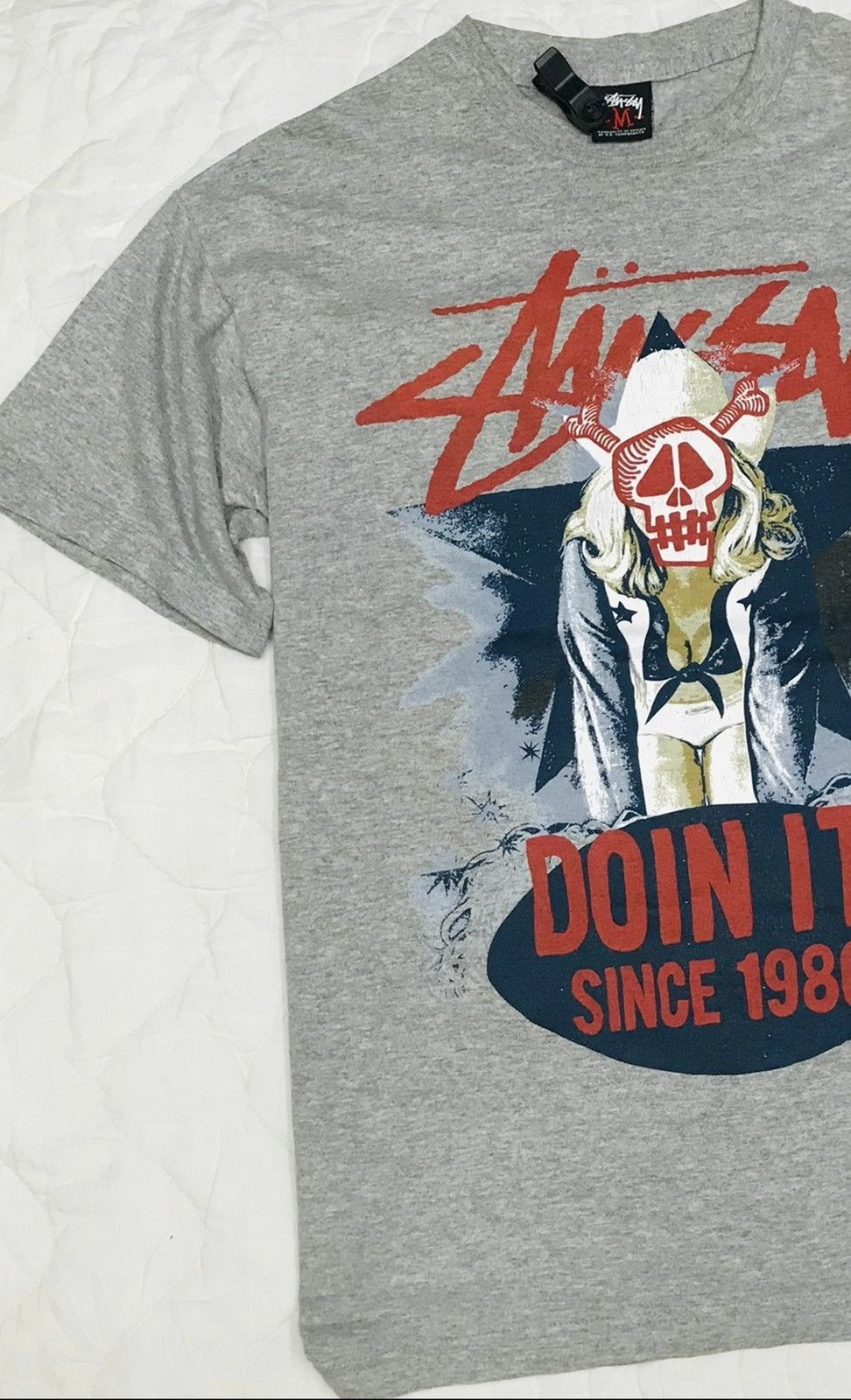 Stussy × Vintage RARE STUSSY SKELETON SEXY GIRL STREETWEAR TEES Size US L / EU 52-54 / 3 - 4 Thumbnail