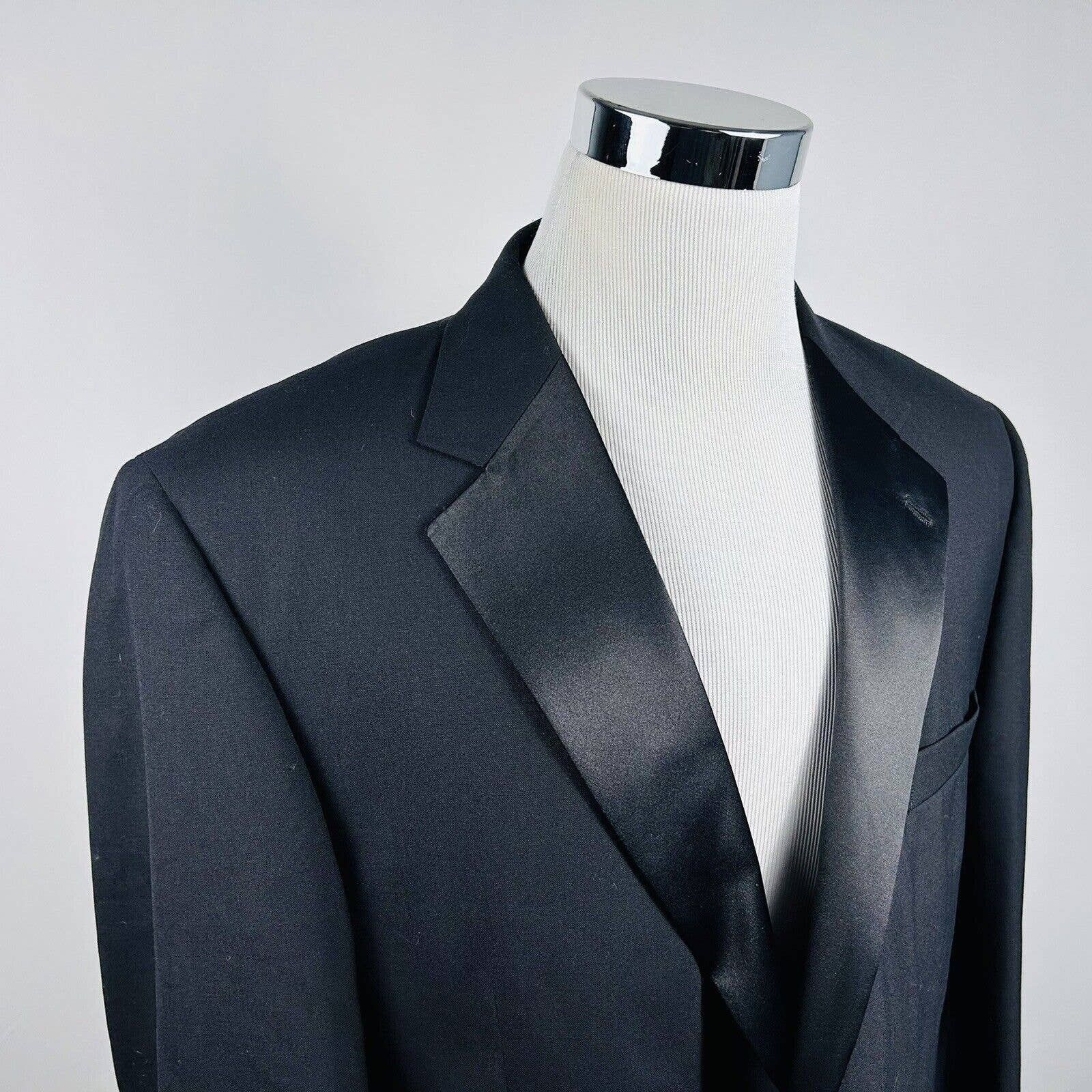 Stafford Stafford 46L Classic Fit Tuxedo Jacket Black Wool One Button ...