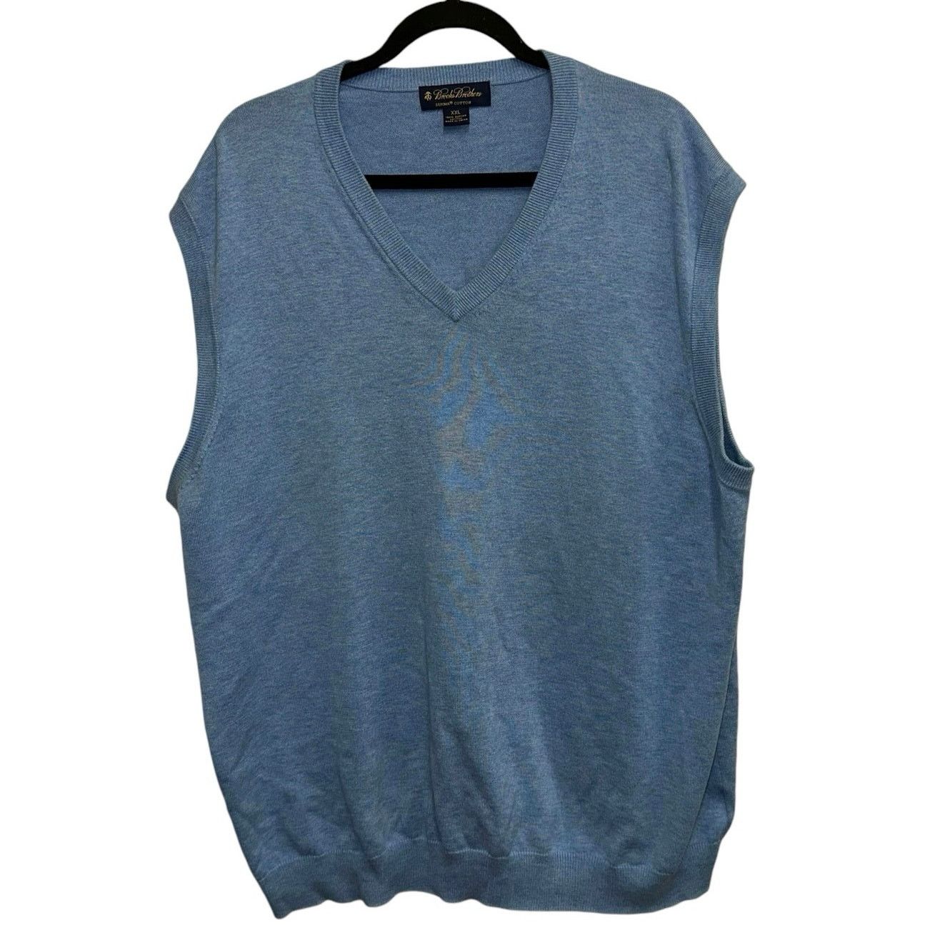 Brooks Brothers Brooks Brothers Supima Cotton Blue Sweater Vest Size US XXL / EU 58 / 5 - 1 Thumbnail
