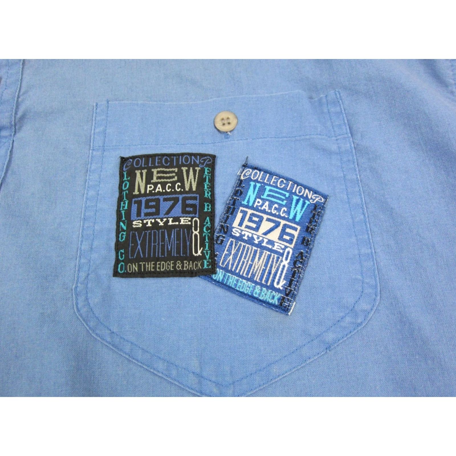 Vintage VINTAGE Peter B Beach Patrol Shirt Mens L Blue 90s Henley Button-Up Short Sleeve Casual Beach/Surf Size US L / EU 52-54 / 3 - 3 Thumbnail