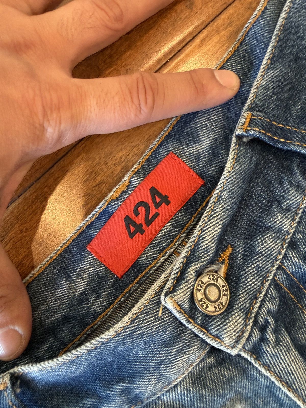 424 424 Distressed Straight Leg jeans Size US 34 / EU 50 - 6 Thumbnail