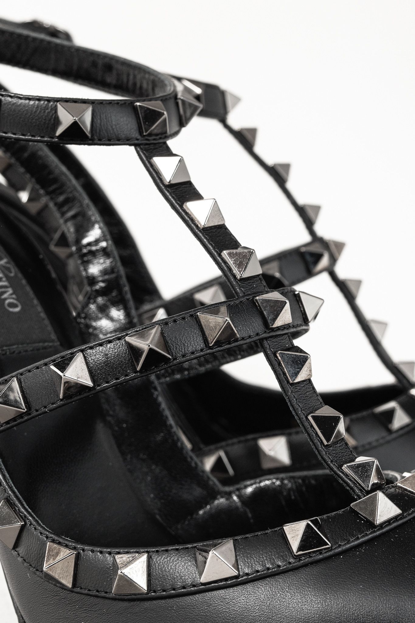 Valentino Valentino Garavani Rockstud Noir Leather Ankle Strap Pumps Size US 6.5 / IT 36.5 - 7 Thumbnail
