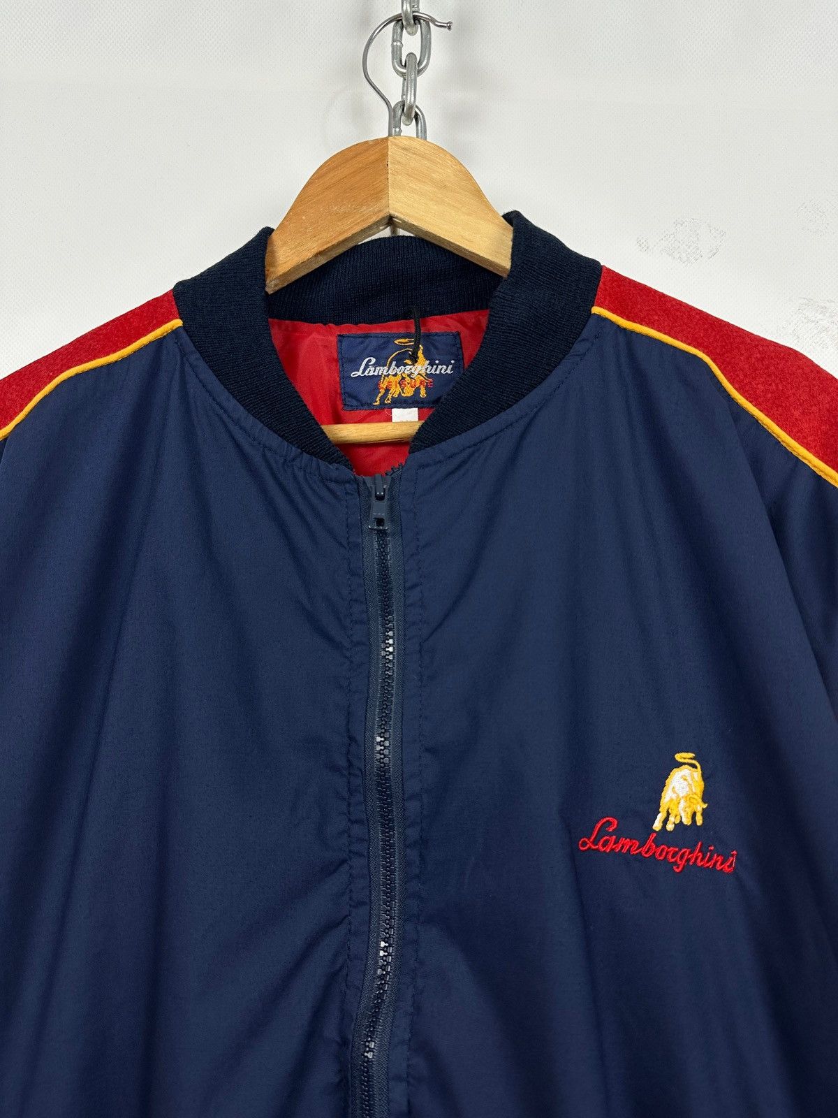 Vintage 90s Vintage Lamborghini Leisure Leather Zip Racing Jacket Size US XL / EU 56 / 4 - 6 Thumbnail