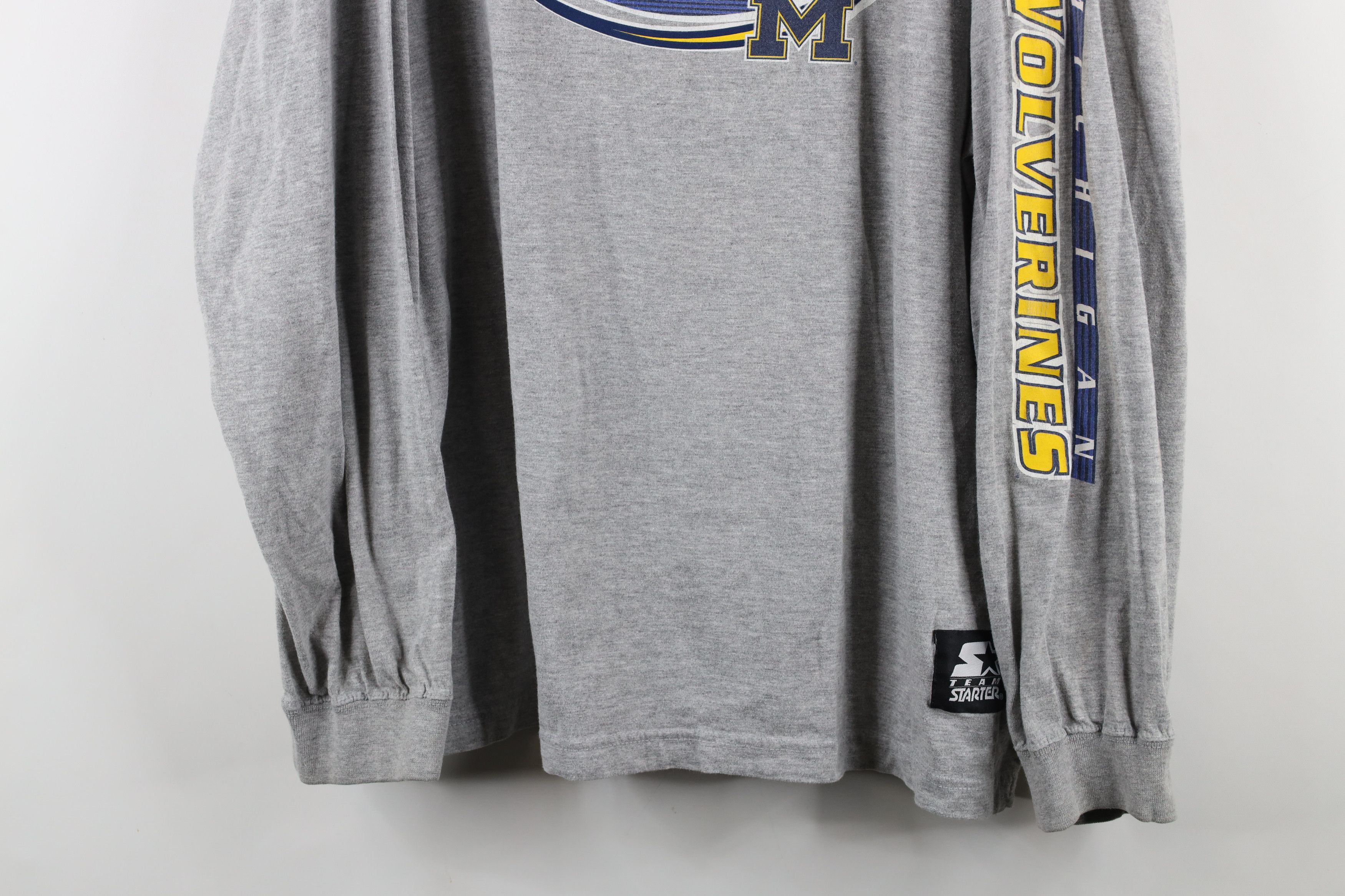 Starter × Vintage Vintage 90s Starter University Michigan Long Sleeve T-Shirt Size US XL / EU 56 / 4 - 3 Thumbnail