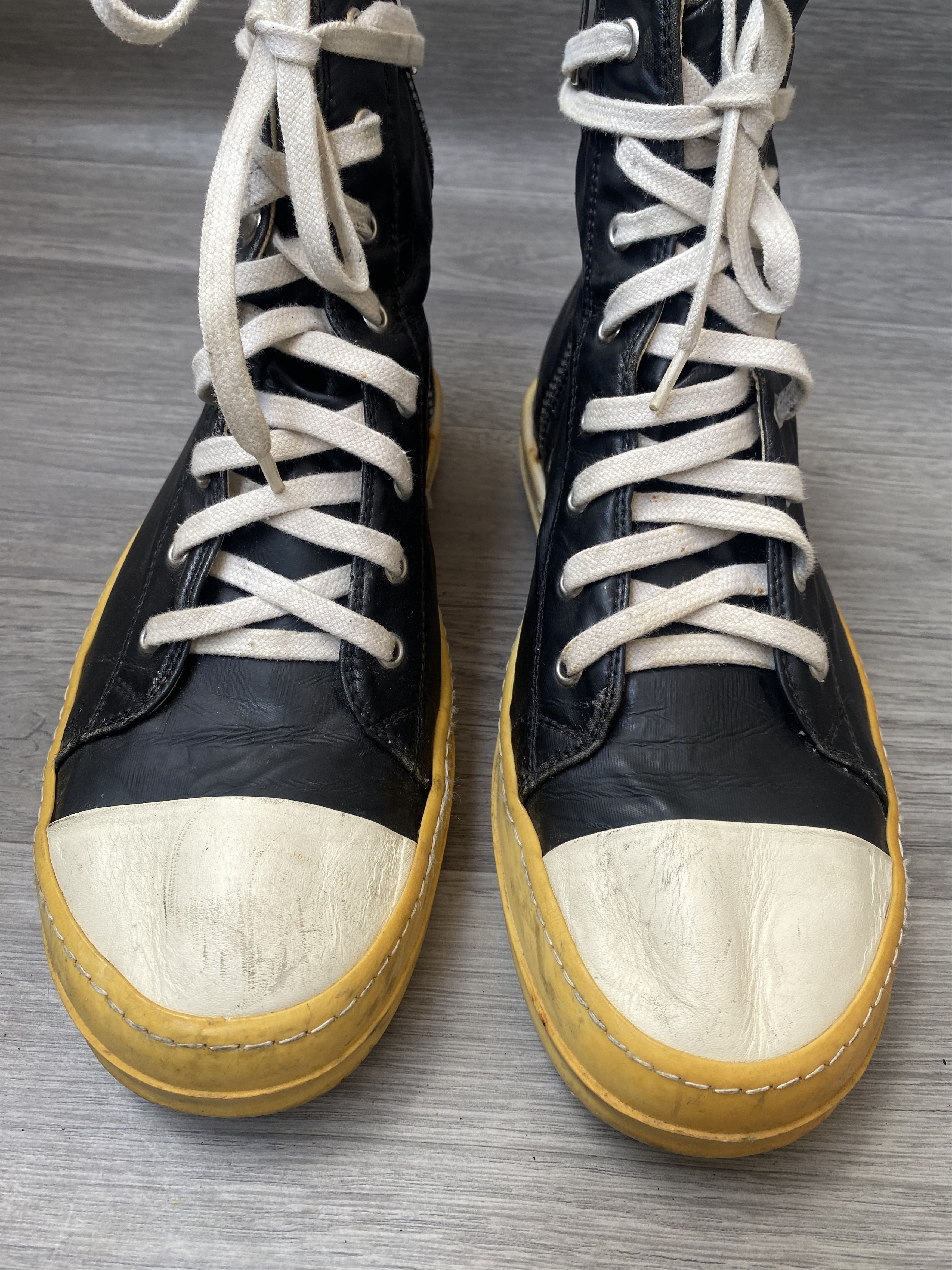 Rick Owens Drkshdw Rick owens drkshdw ramones black hi-top sneakers Size US 7.5 / EU 40-41 - 3 Thumbnail
