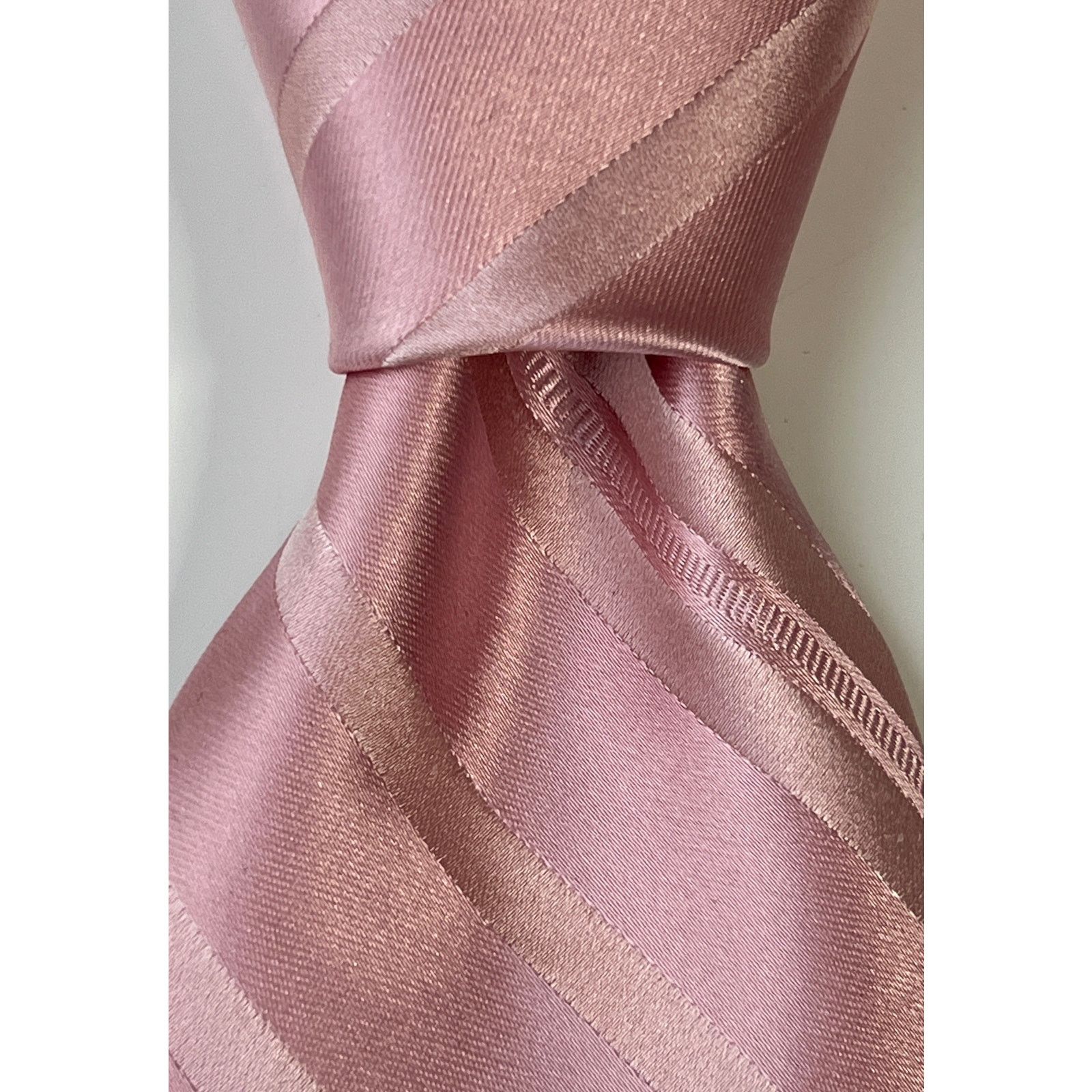 Jones New York Jones New York Men's Pink Striped 100% Silk Necktie Neck Tie Size ONE SIZE - 4 Thumbnail