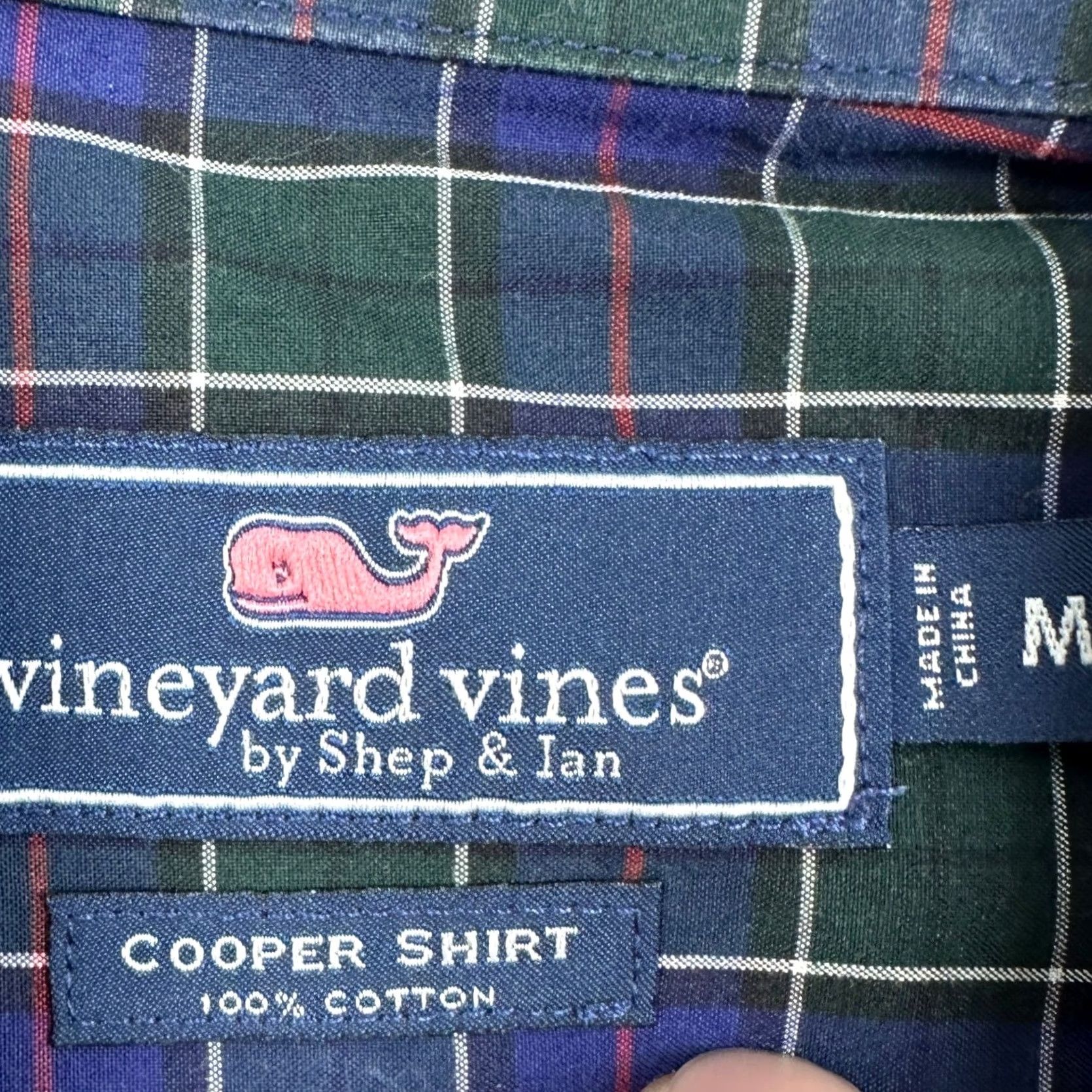 Vineyard Vines Vineyard Vines Mens Medium Cooper Shirt Button Up Blue Green Plaid Pocket EUC Size US M / EU 48-50 / 2 - 4 Thumbnail