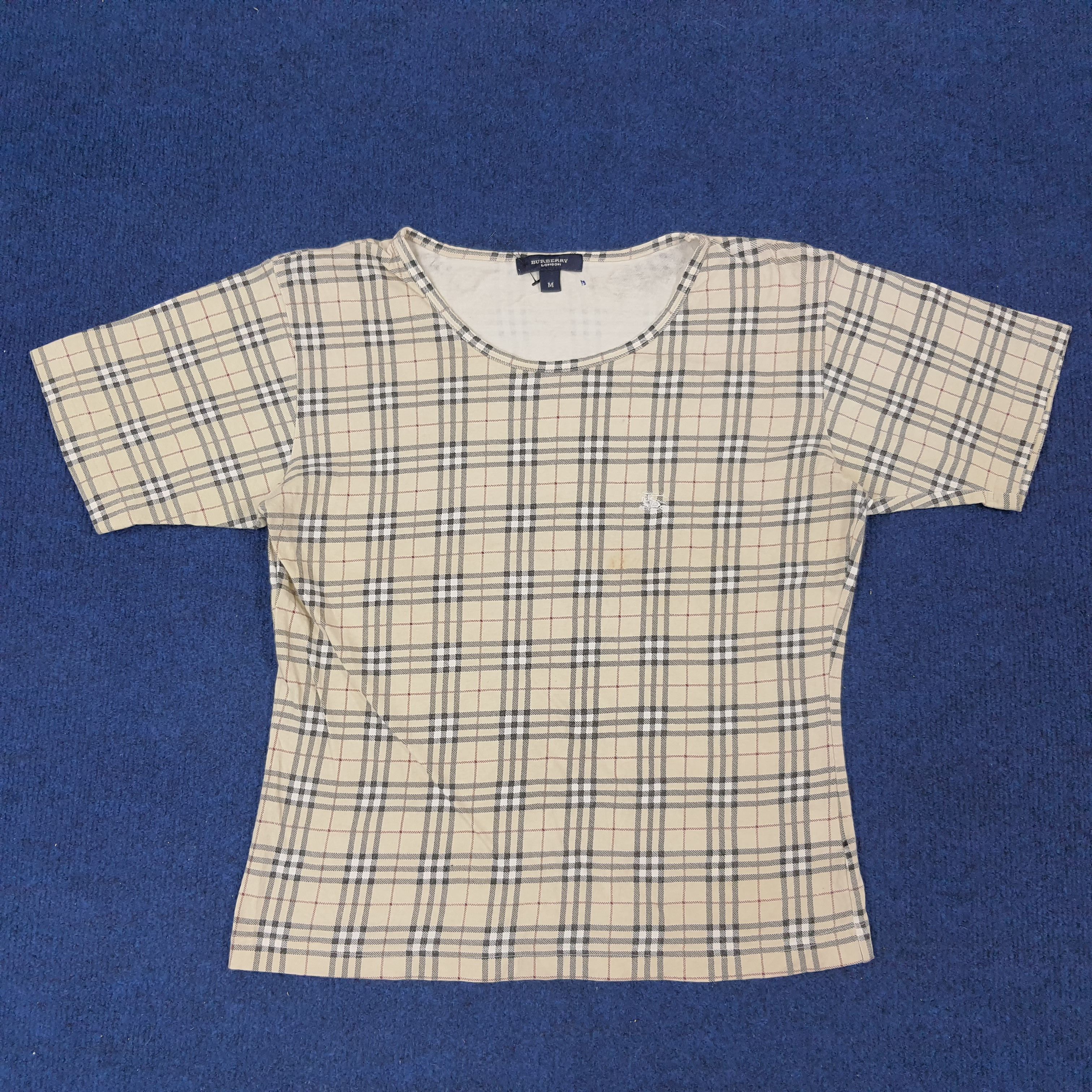 Burberry × Vintage Vintage Burberry London Nova Check Tshirt C219N33 Size S / US 4 / IT 40 - 1 Thumbnail